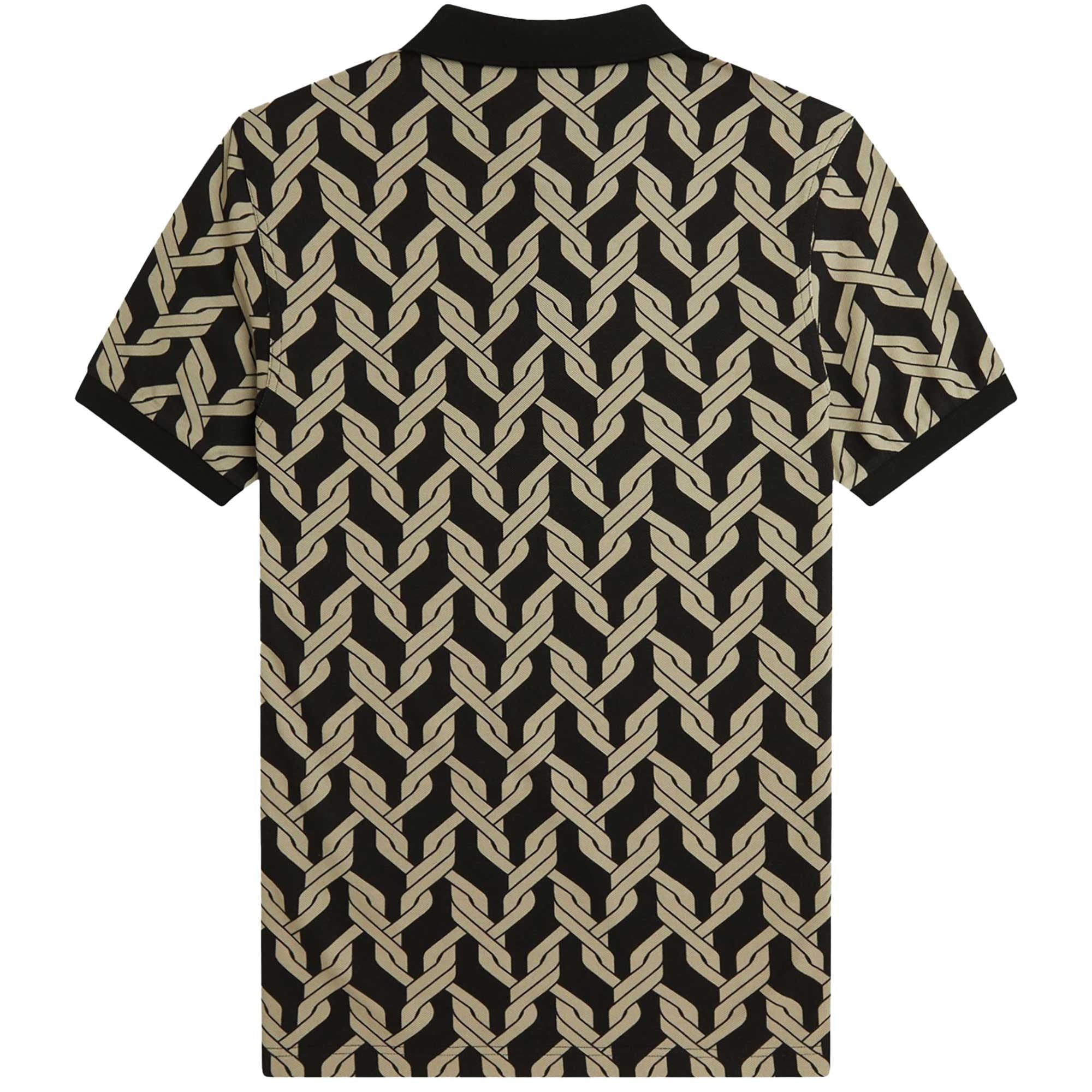 Fred Perry Cable Print Polo Shirt - Black