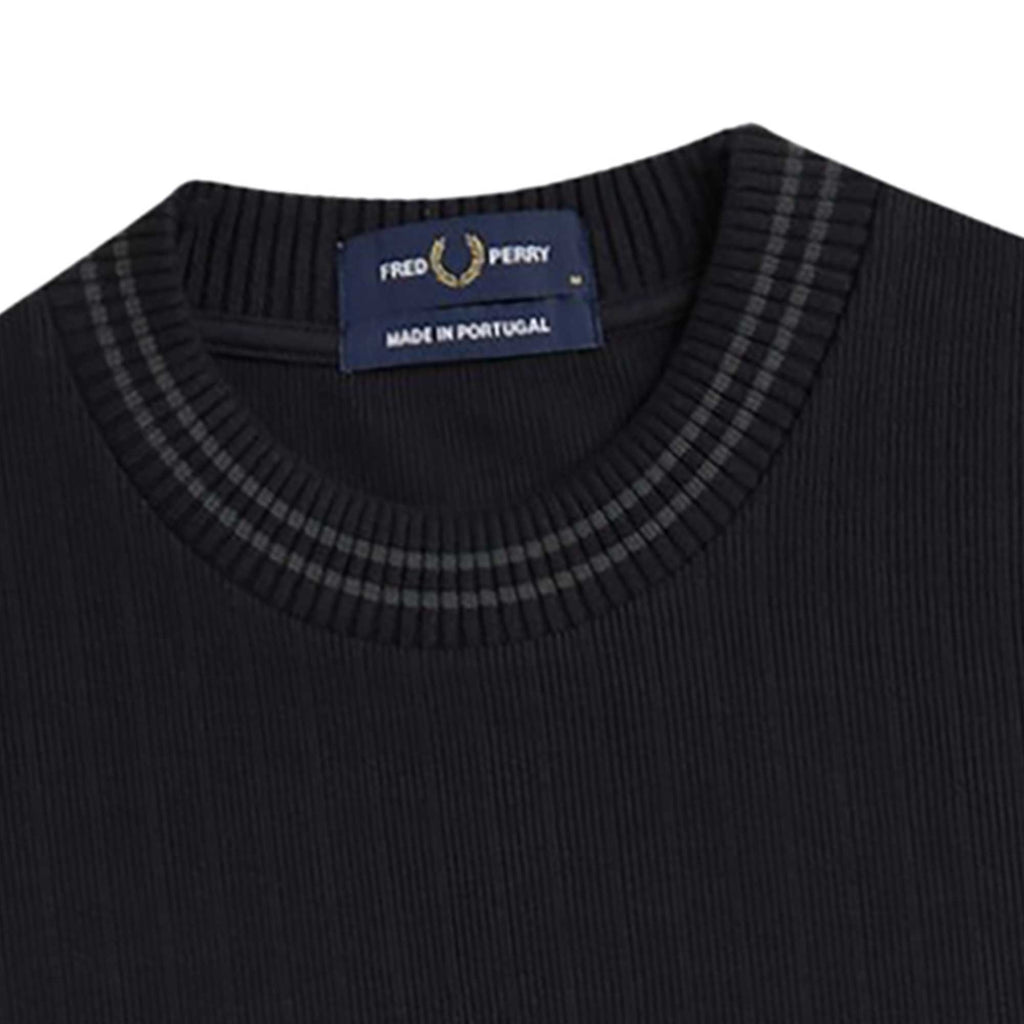 Fred Perry Ribbed Jersey T-Shirt - Black