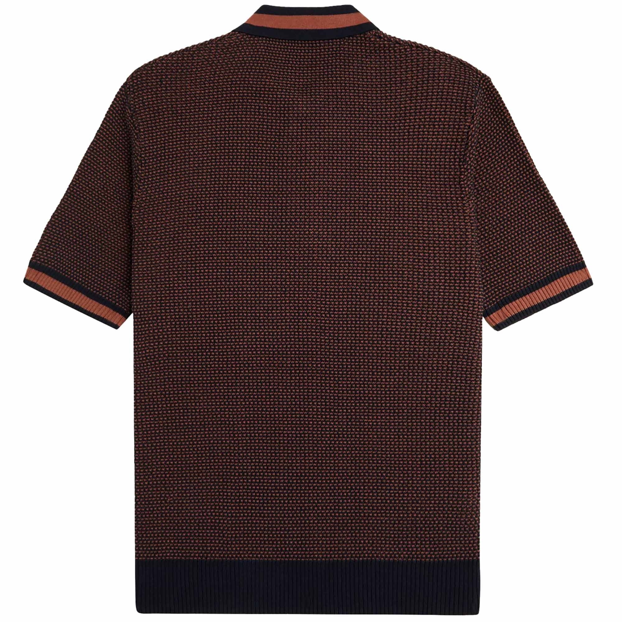Fred Perry Textured Knitted Shirt - Navy