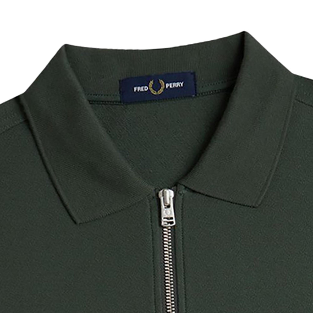 Fred Perry Pique Zip Neck Polo - Court Green