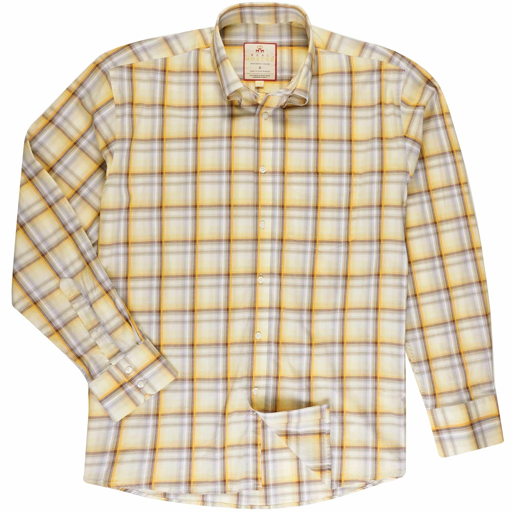 Real Hoxton Long Sleeve Shirt - Cross Hatch Plaid Check