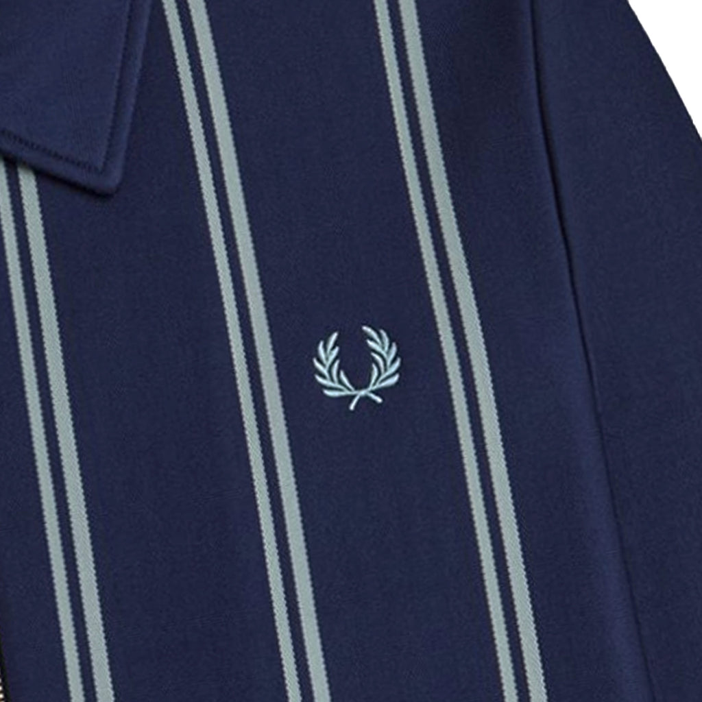 Fred Perry Striped Collared Track Top - Tennis Blue