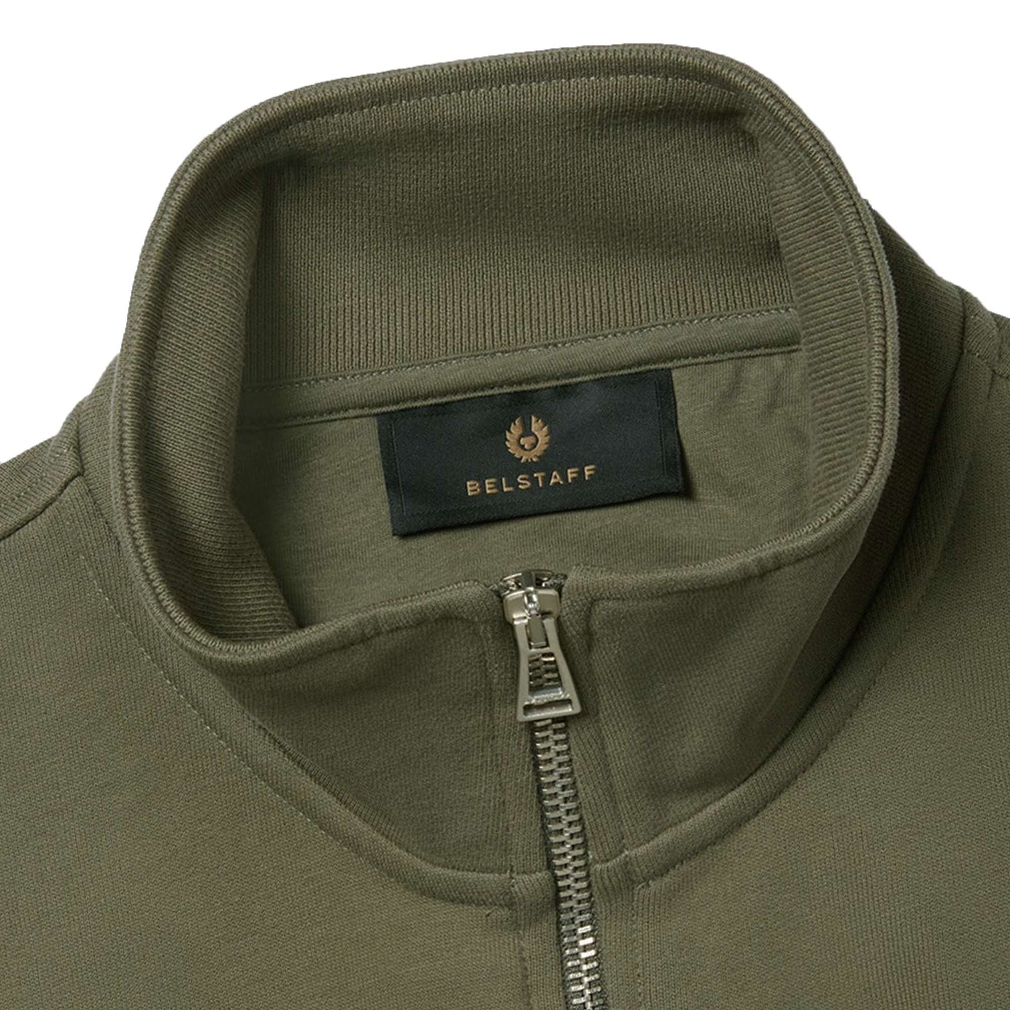 Belstaff Quarter Zip Sweatshirt - Surplus Green – Stuarts London