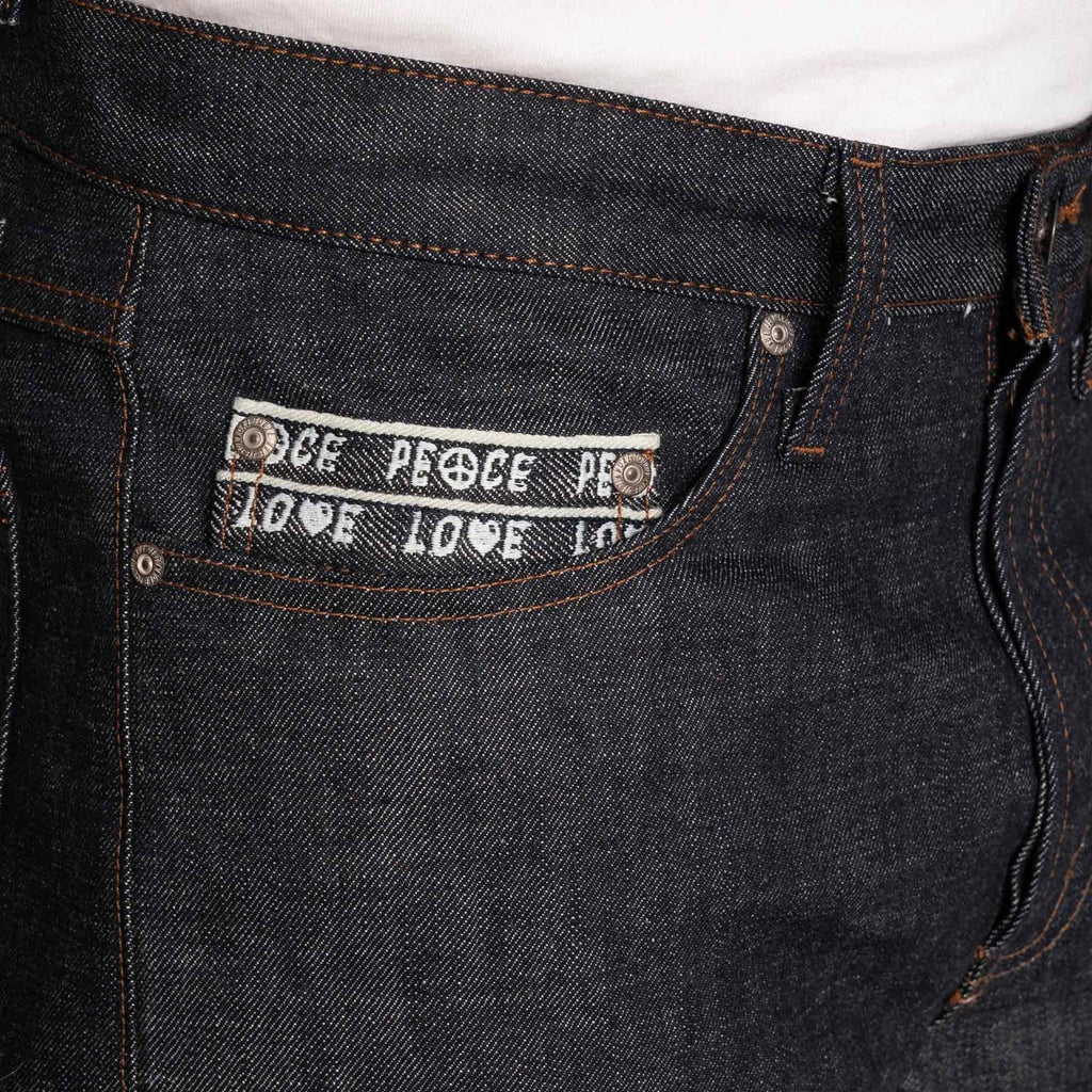 Weird Guy Love & Peace Selvedge Jeans - Indigo