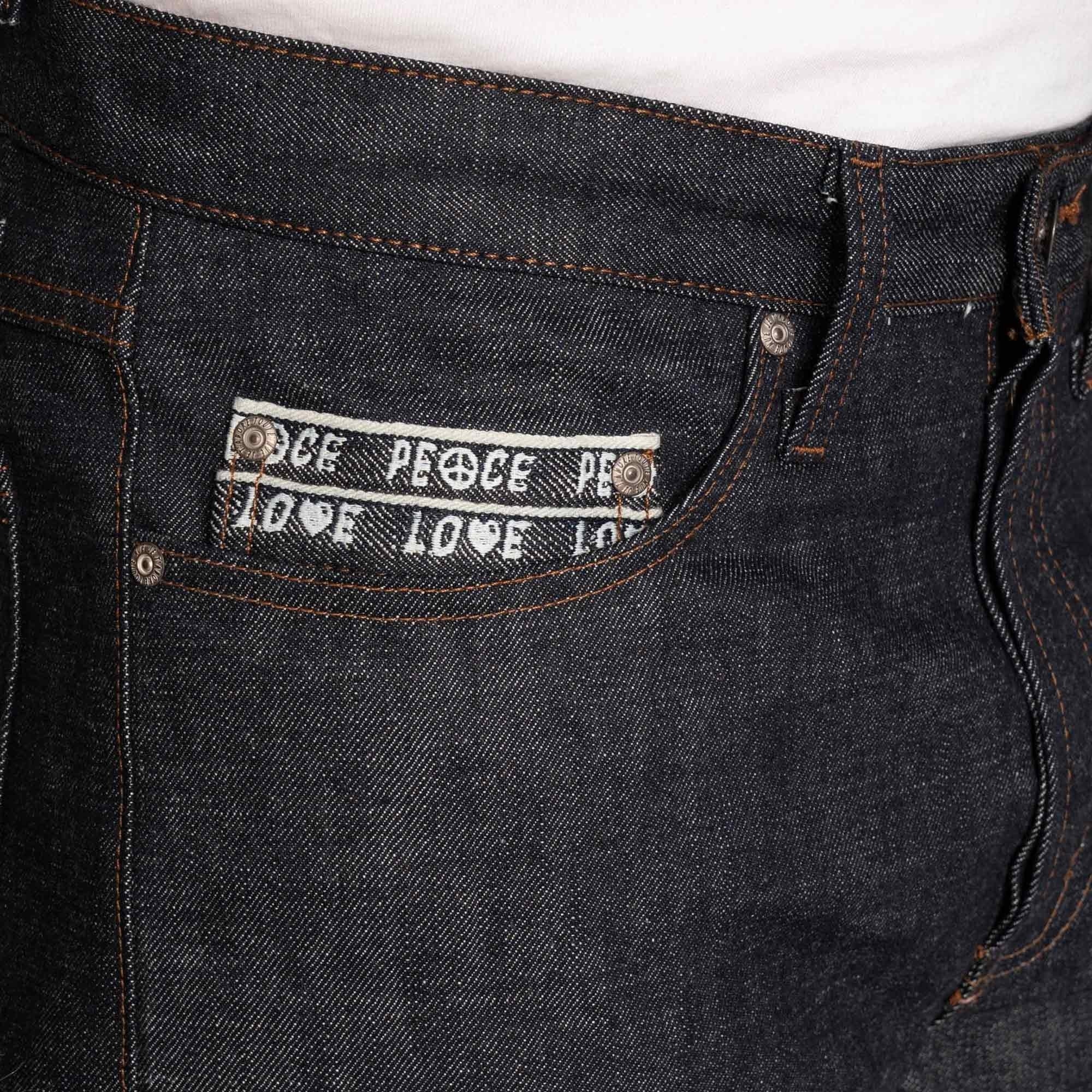 Weird Guy Love & Peace Selvedge Jeans - Indigo