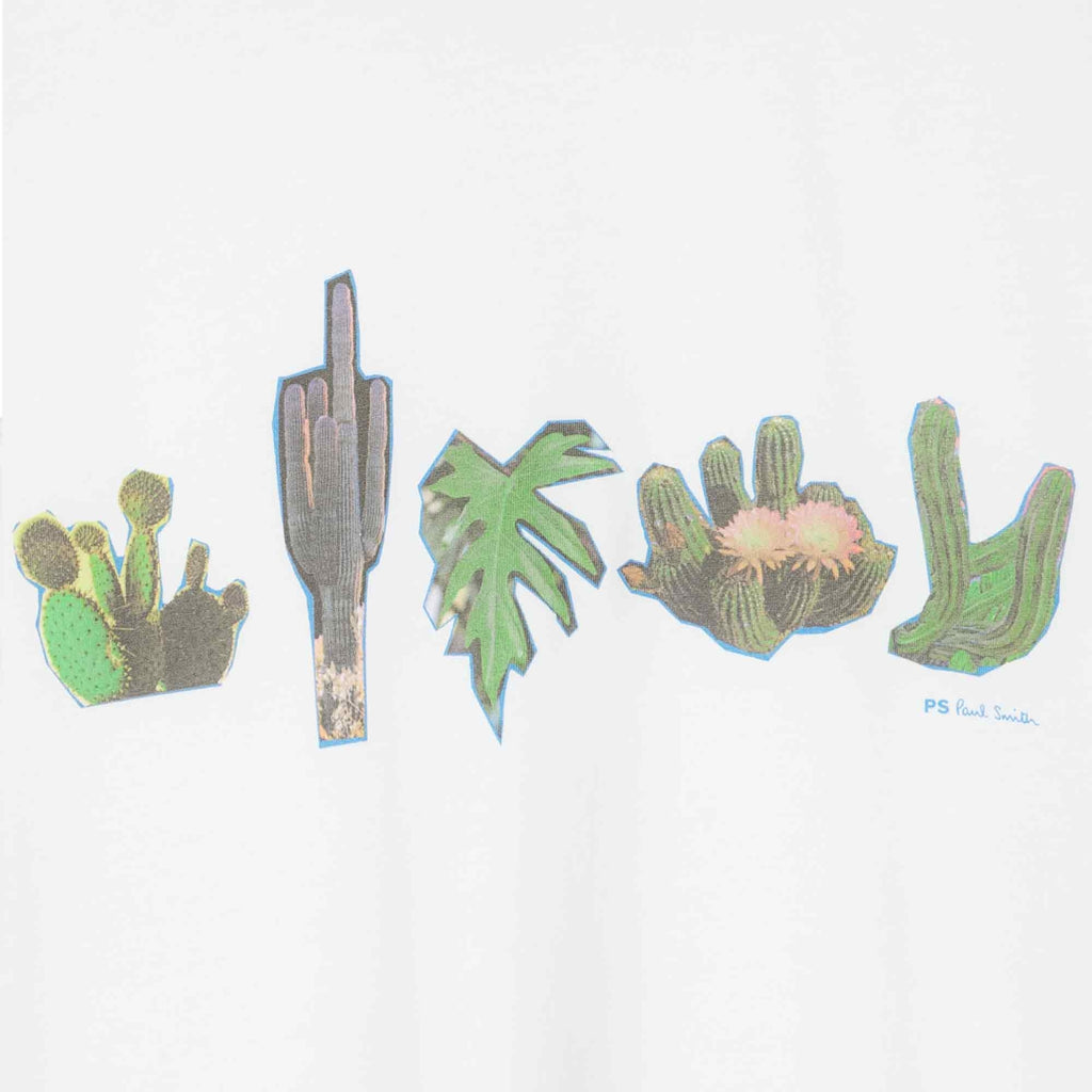 Paul Smith Cactus Print T-Shirt - White  Stuarts London