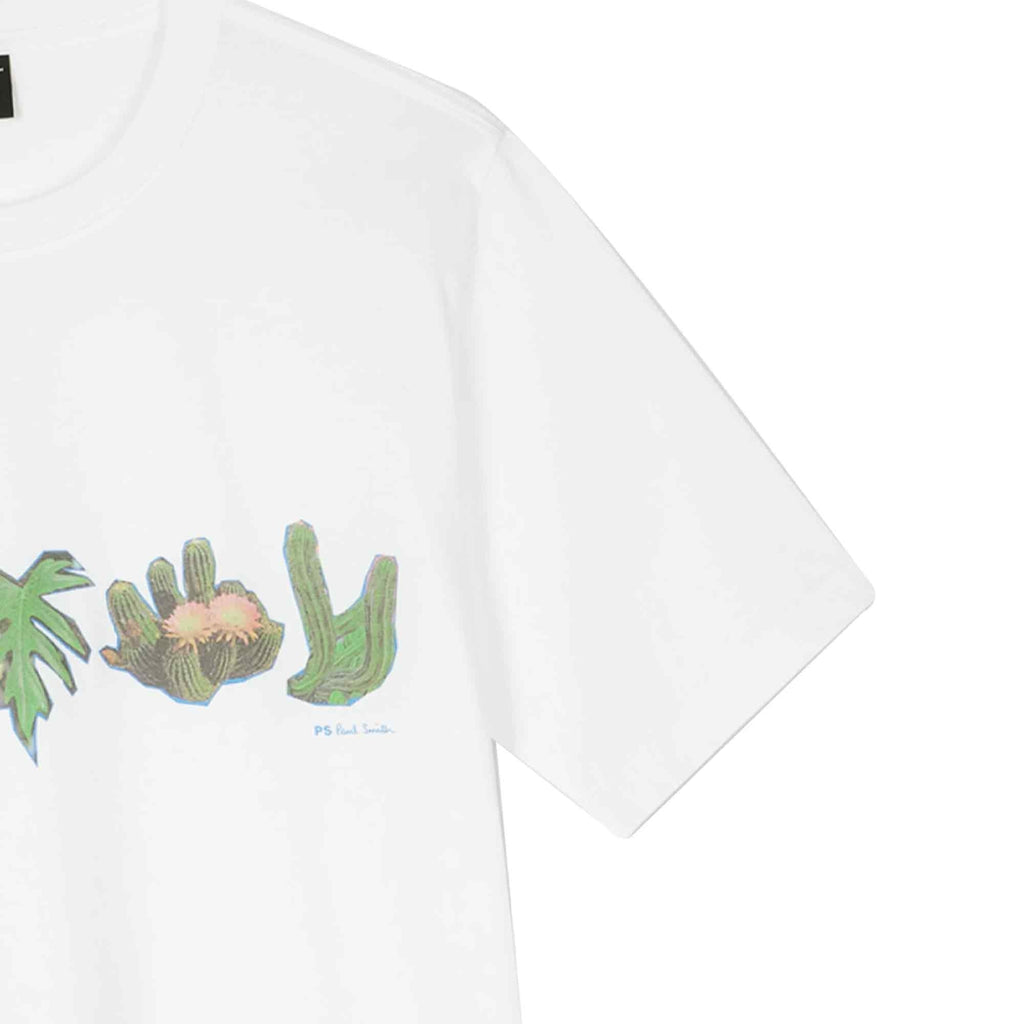 Paul Smith Cactus Print T-Shirt - White  Stuarts London