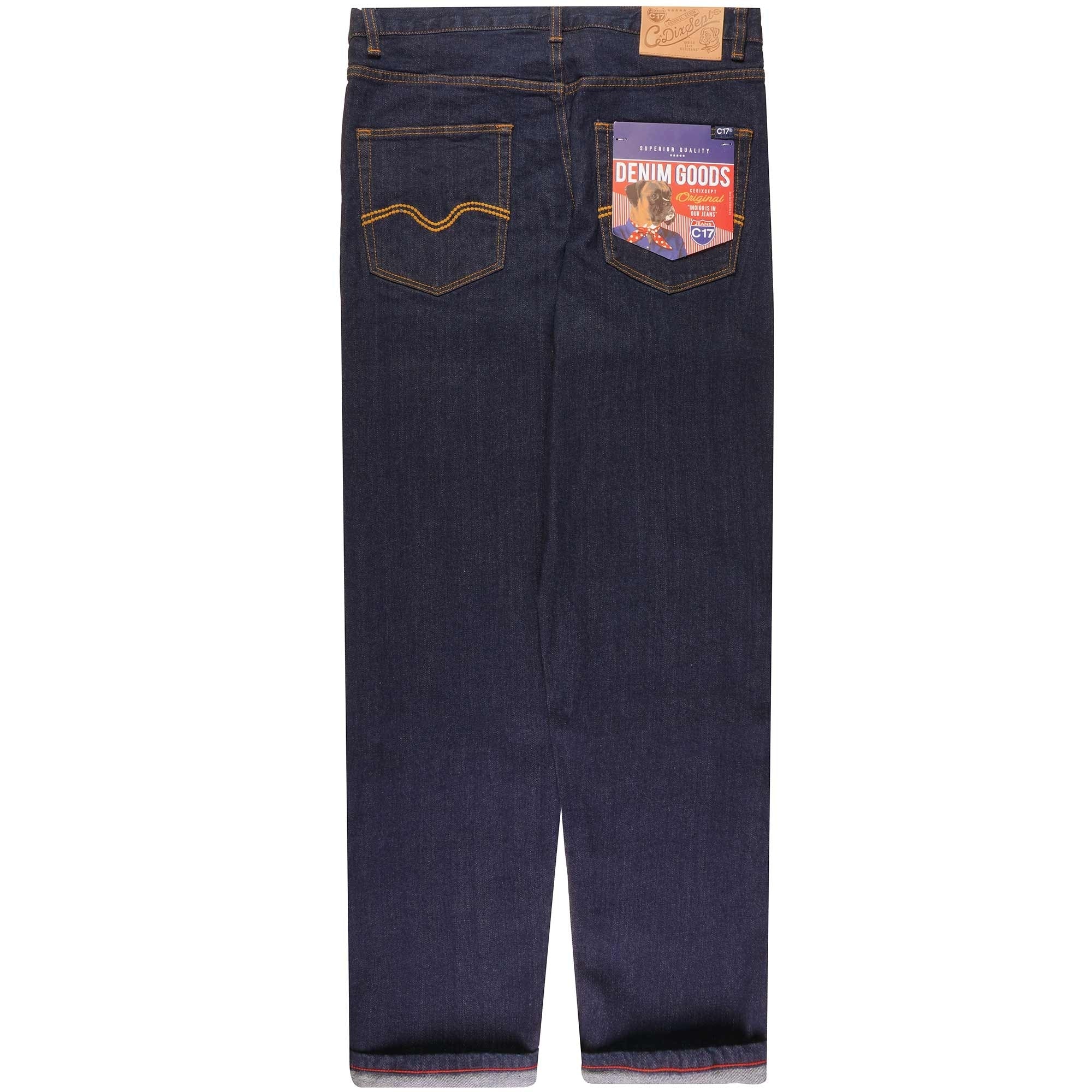 C17 Jeans Preshrunk Original Loose Fit Red Selvedge Jeans - Denim