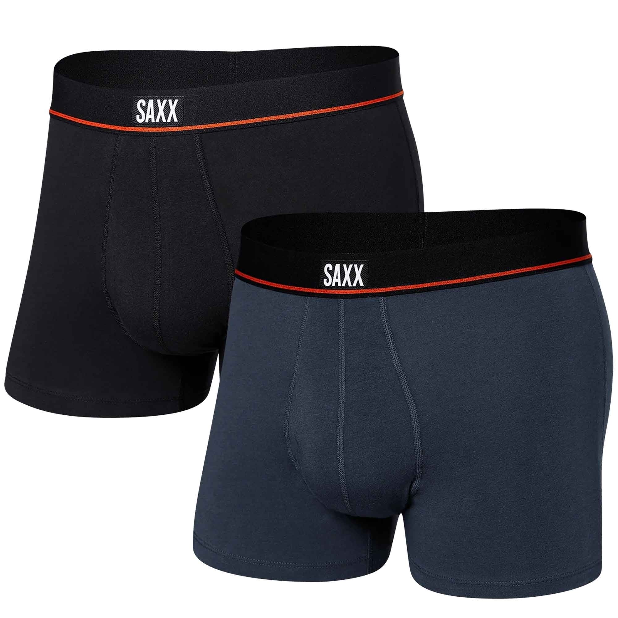 Saxx Underwear 2 Pack Non Stop Stretch Cotton Boxers - Black and Navy