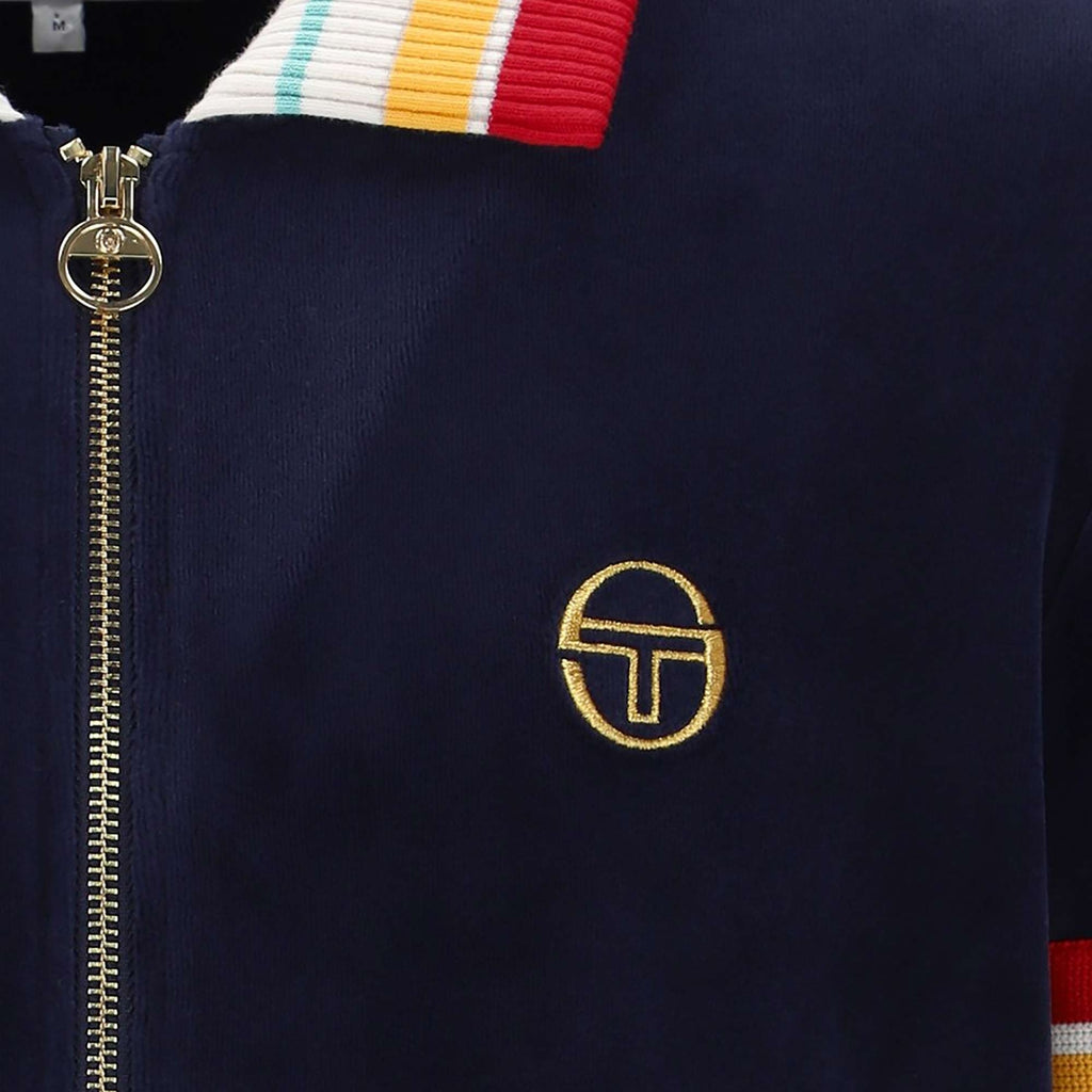 Sergio Tacchini Slice Velour Track Jacket - Maritime Blue