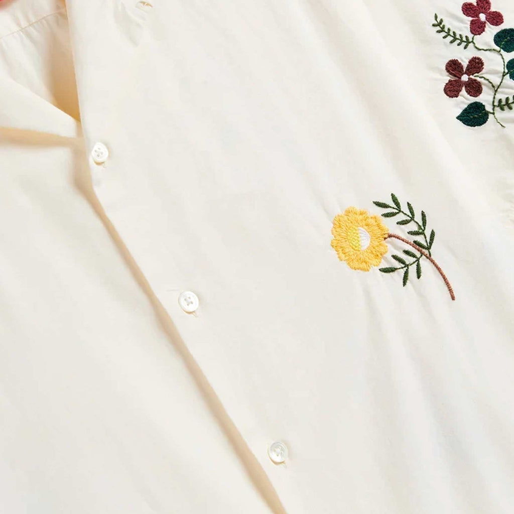 Embroidery Flowers Shirt - Ecru