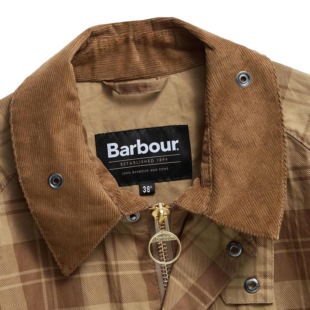 Barbour Transport Check Casual Jacket - Stone