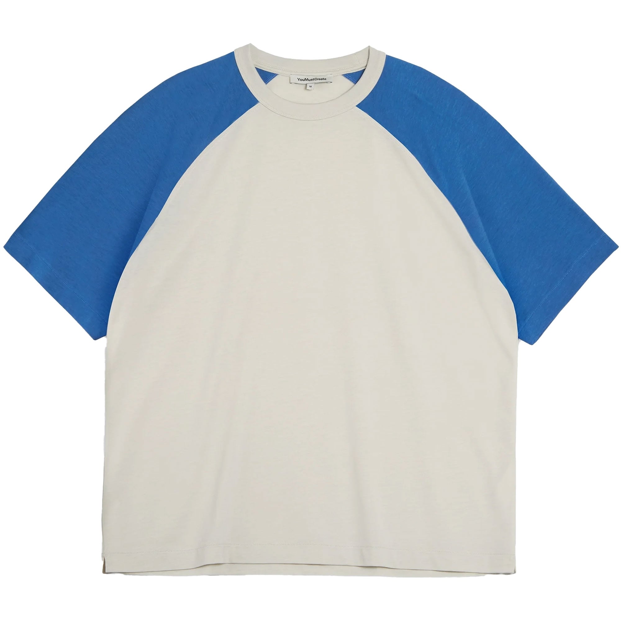 YMC Triple Raglan T-Shirt - Stone and Blue – Stuarts London