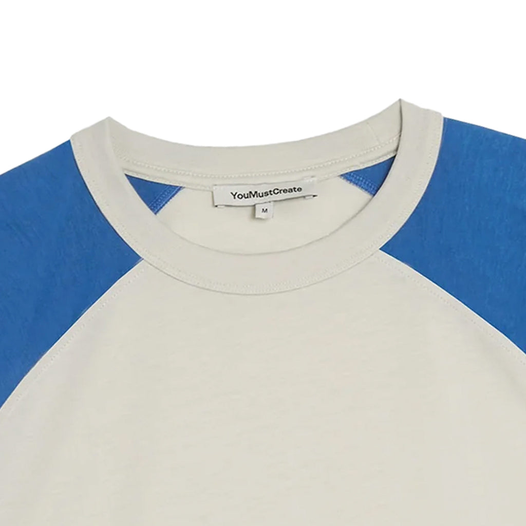 Triple Raglan T-Shirt - Stone and Blue