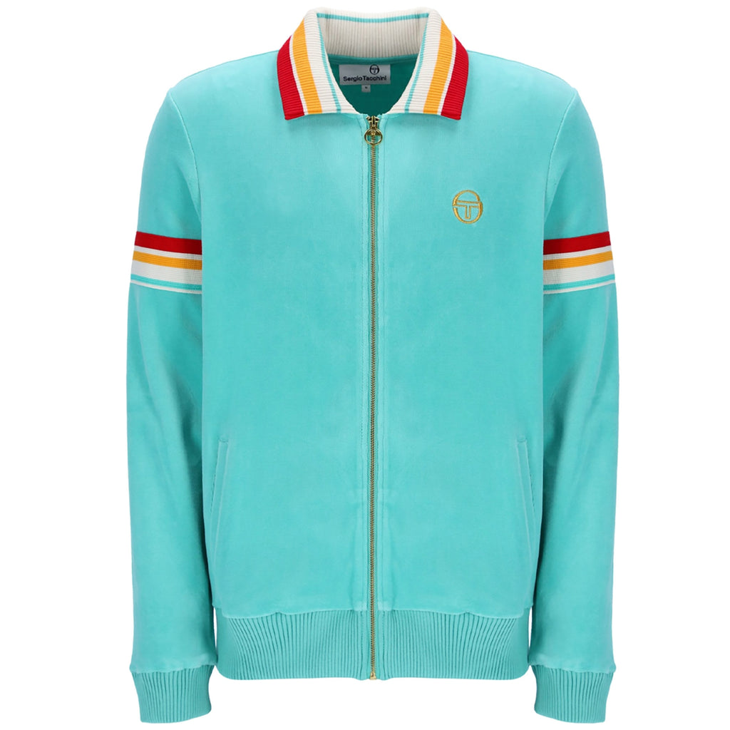 Slice Velour Track Jacket - Pool Blue