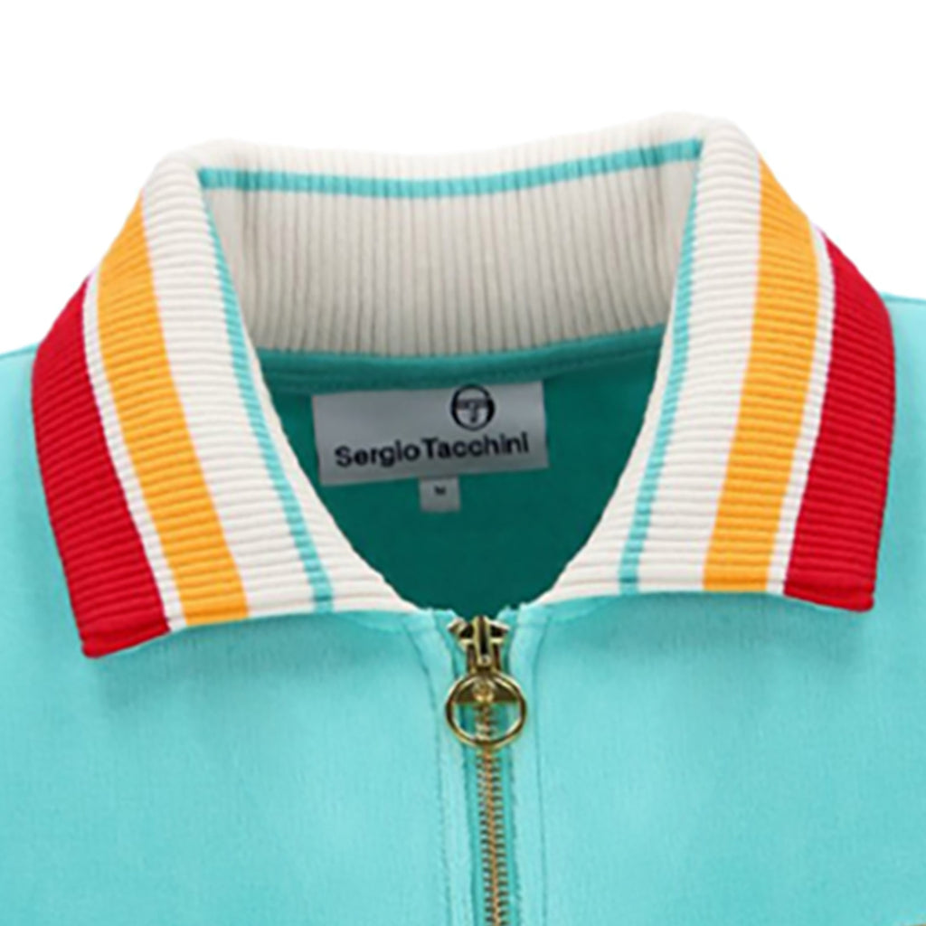 Slice Velour Track Jacket - Pool Blue