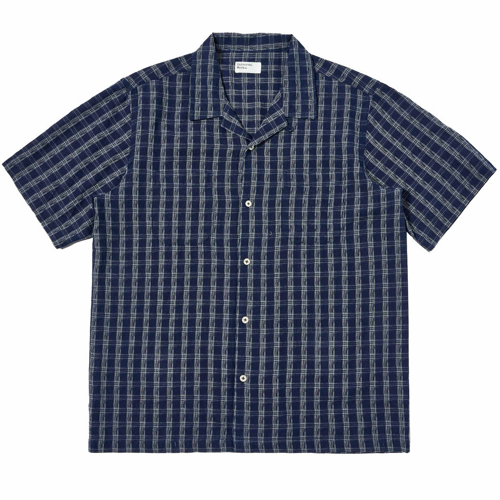 Universal Works Sal Road Shirt - Check Indigo