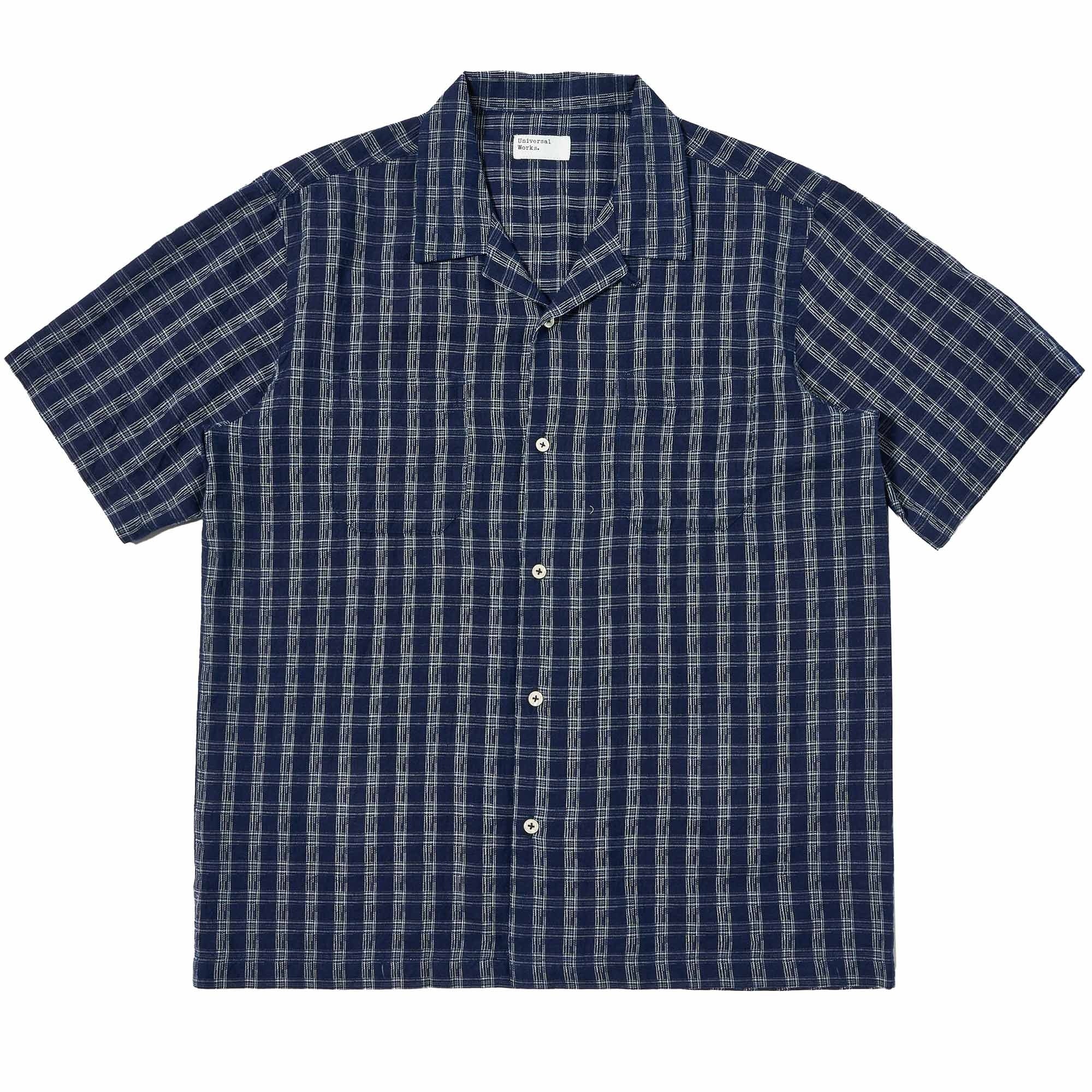 Universal Works Sal Road Shirt - Check Indigo