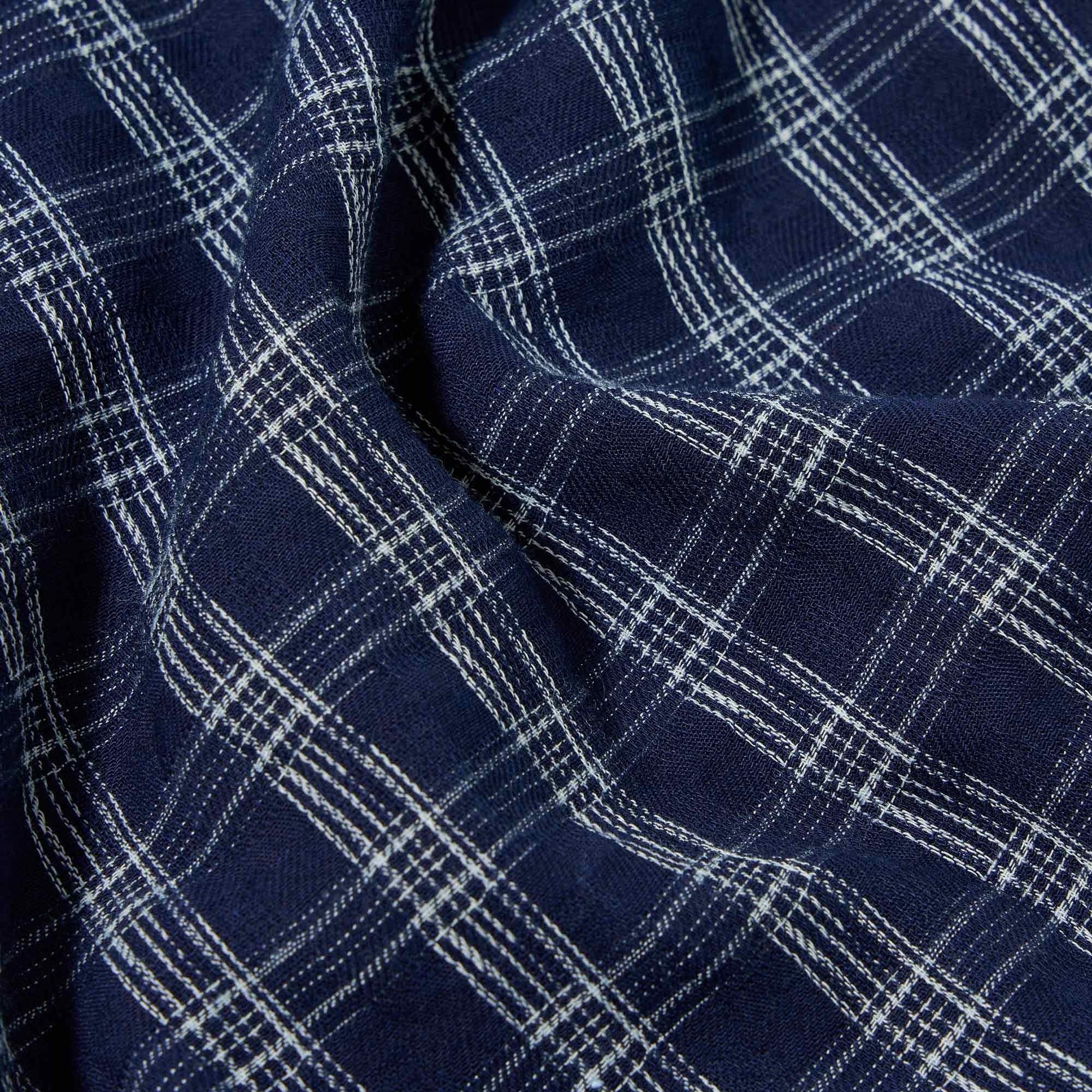Universal Works Sal Road Shirt - Check Indigo