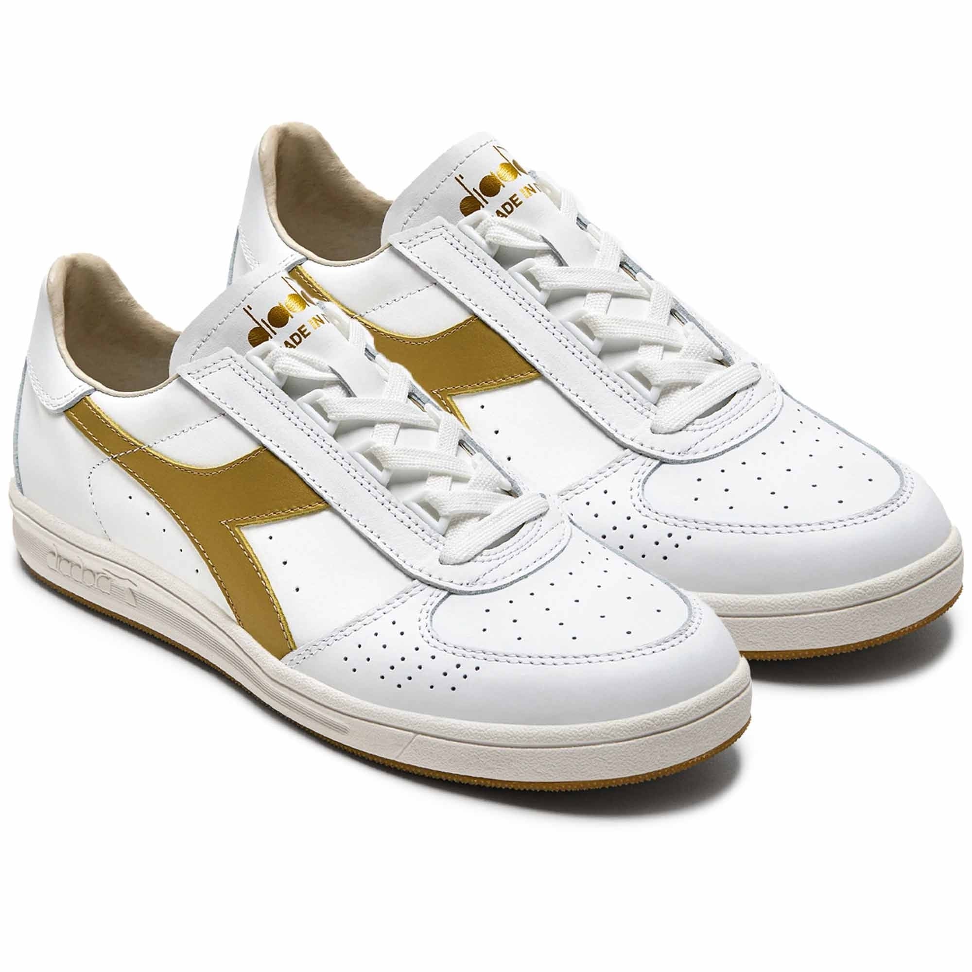 Diadora B Elite Italia Sport | White/Gold | 176277-WGL – Stuarts