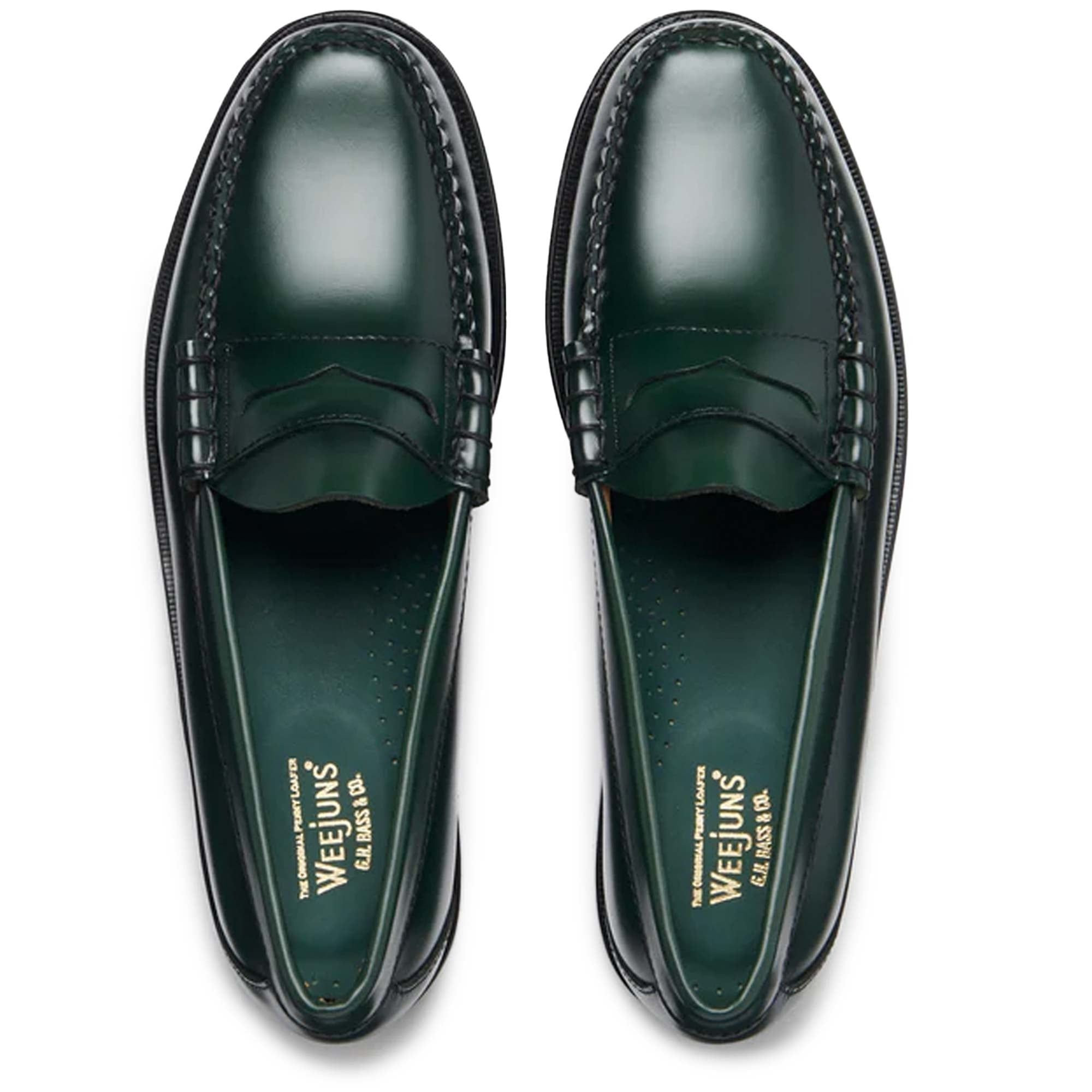 G.H. Bass Weejun Larson Penny Loafers - Dark Green – Stuarts London