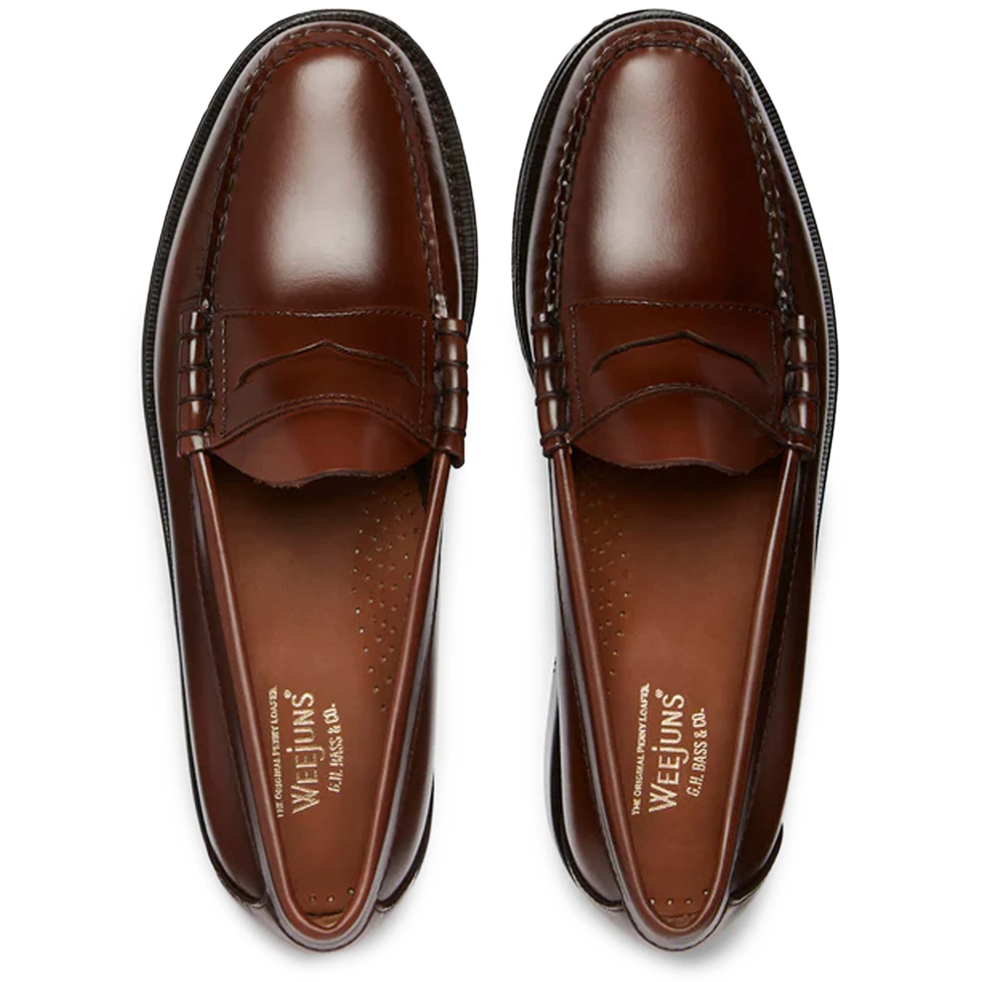 G.H. Bass Weejun Larson Penny Loafers - Mid Brown – Stuarts London