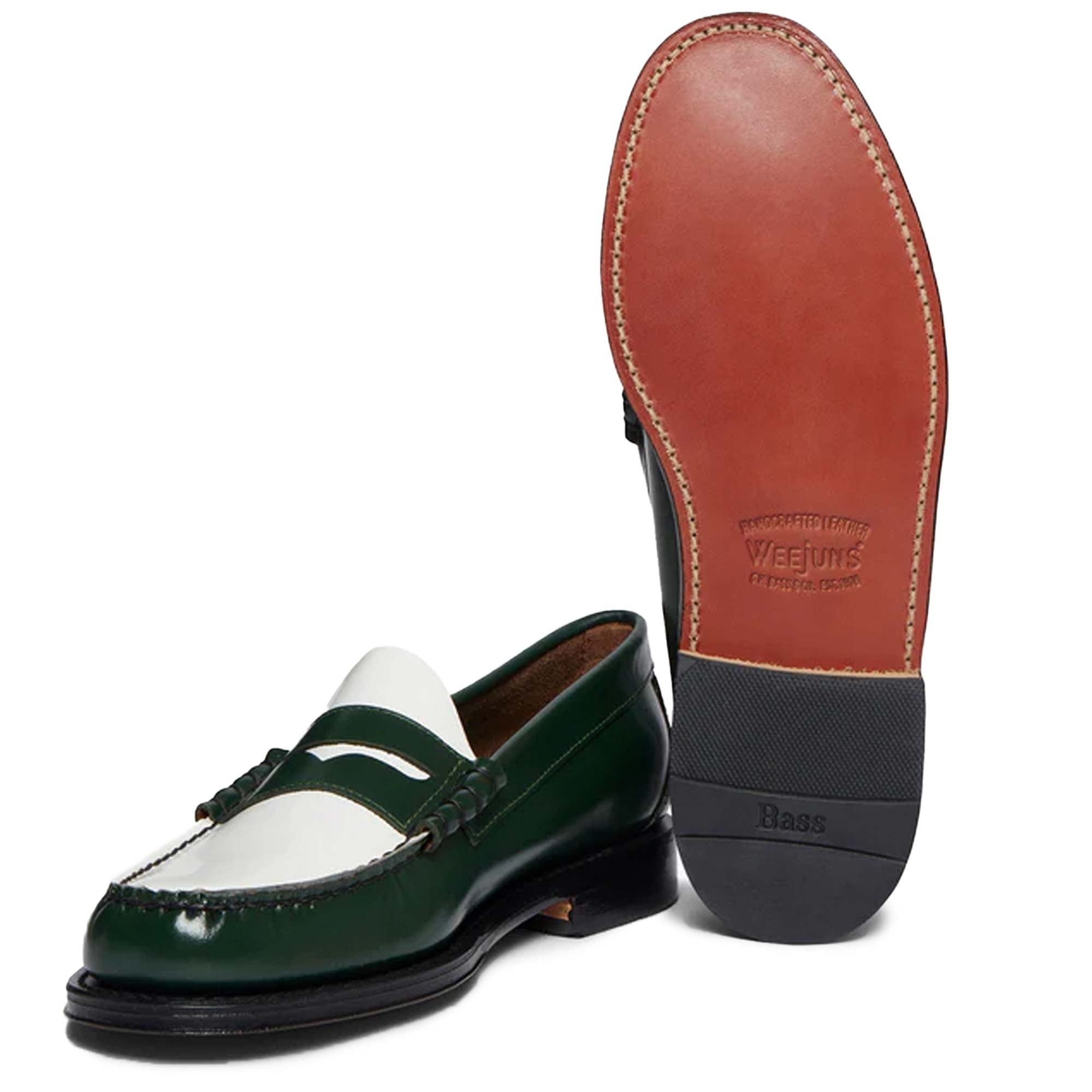 G.H. Bass Weejun Larson Penny Loafers - Dark Green/White – Stuarts