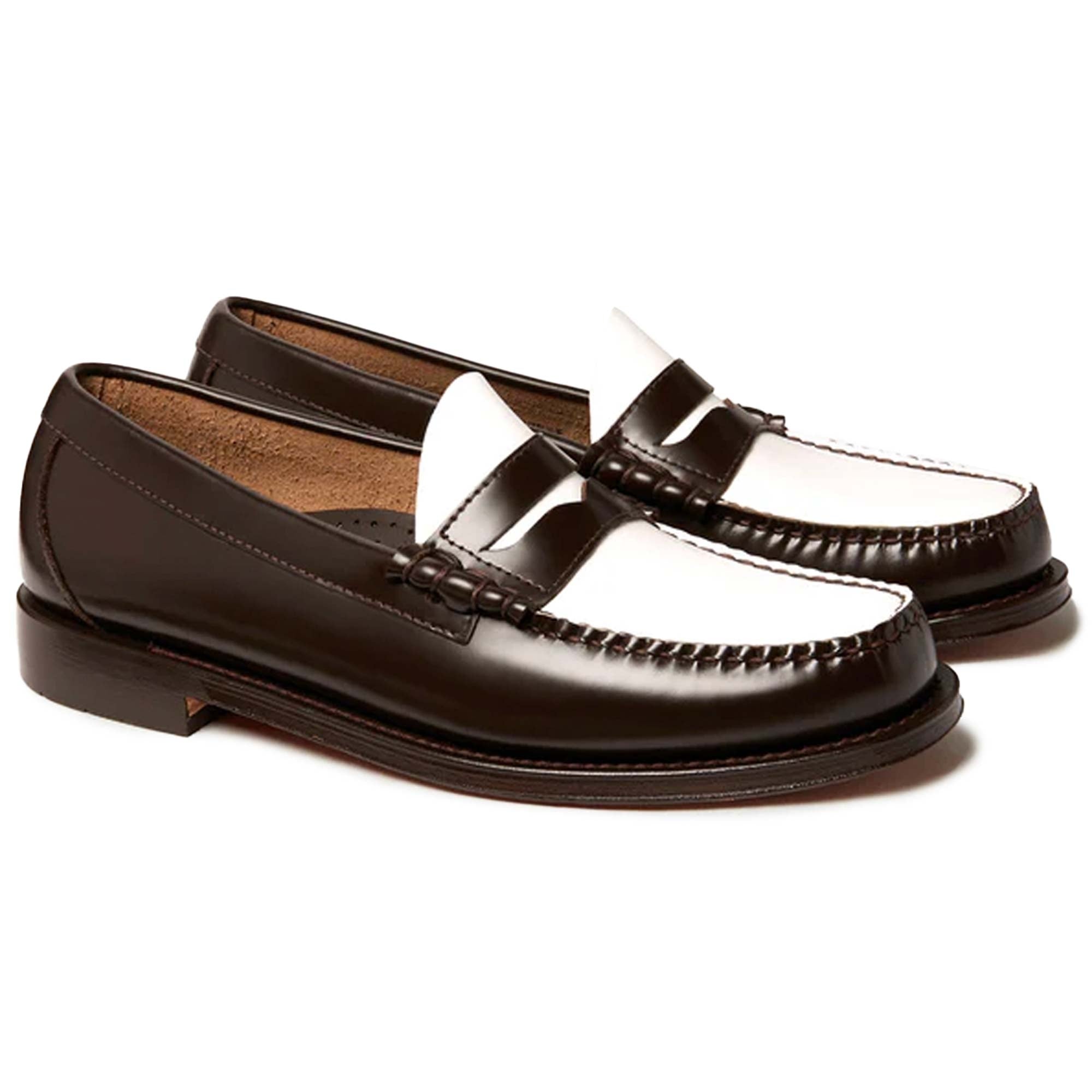 G.H. Bass Weejun Larson Penny Loafers - Brown/White – Stuarts London