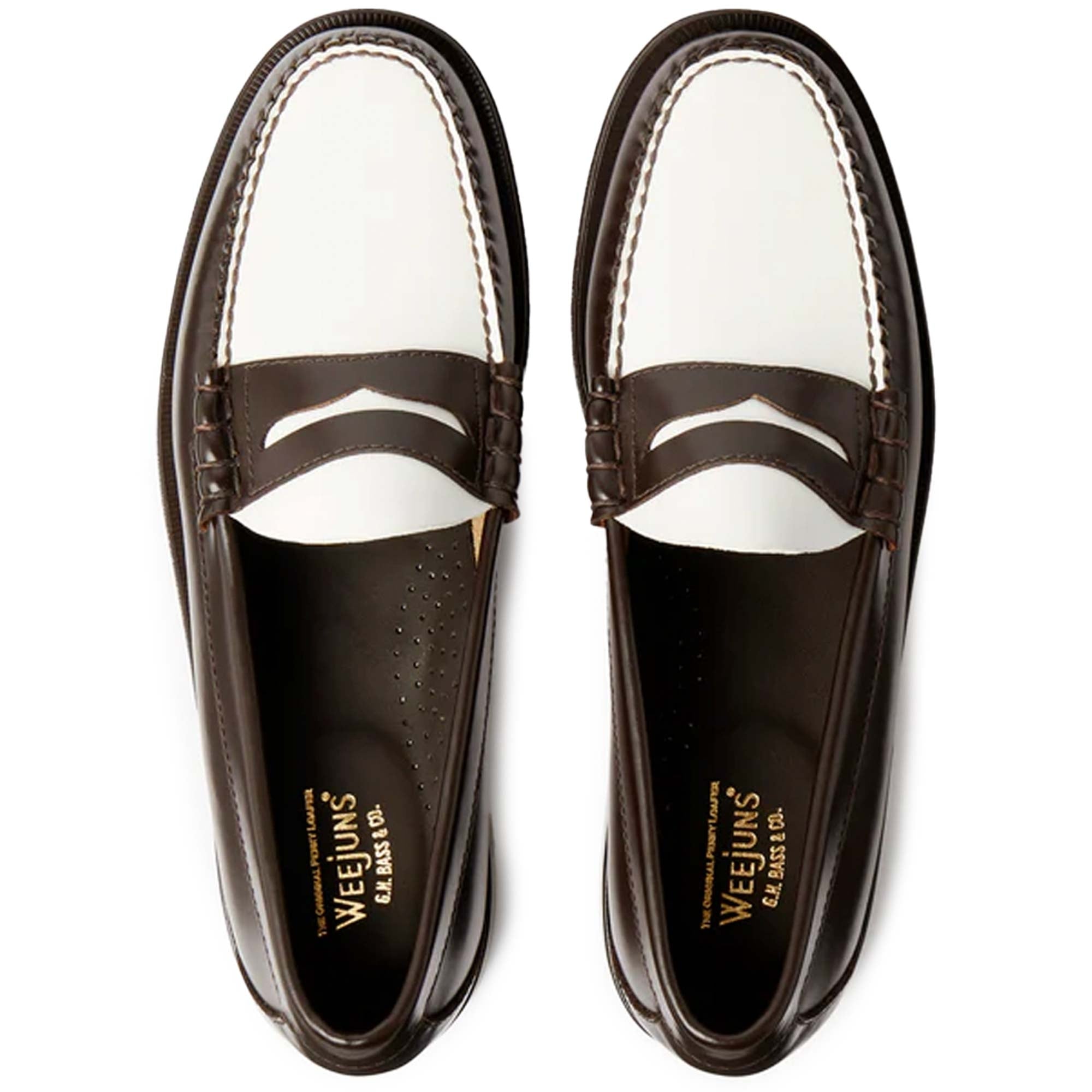 G.H. Bass Weejun Larson Penny Loafers - Brown/White