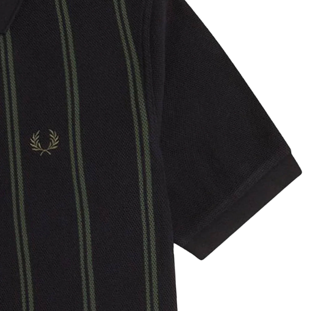 Fred Perry Striped Polo Shirt - Black