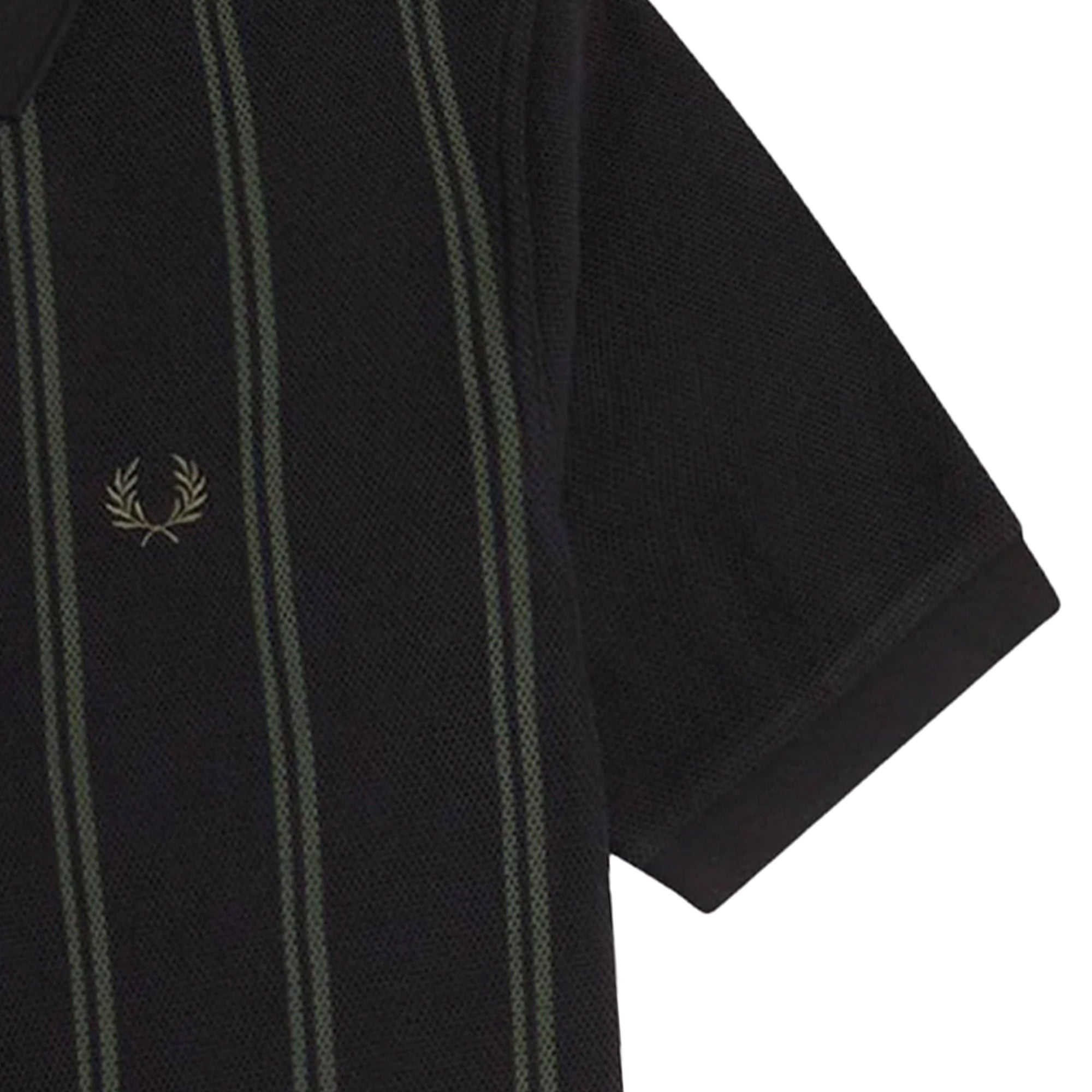 Fred Perry Striped Polo Shirt - Black