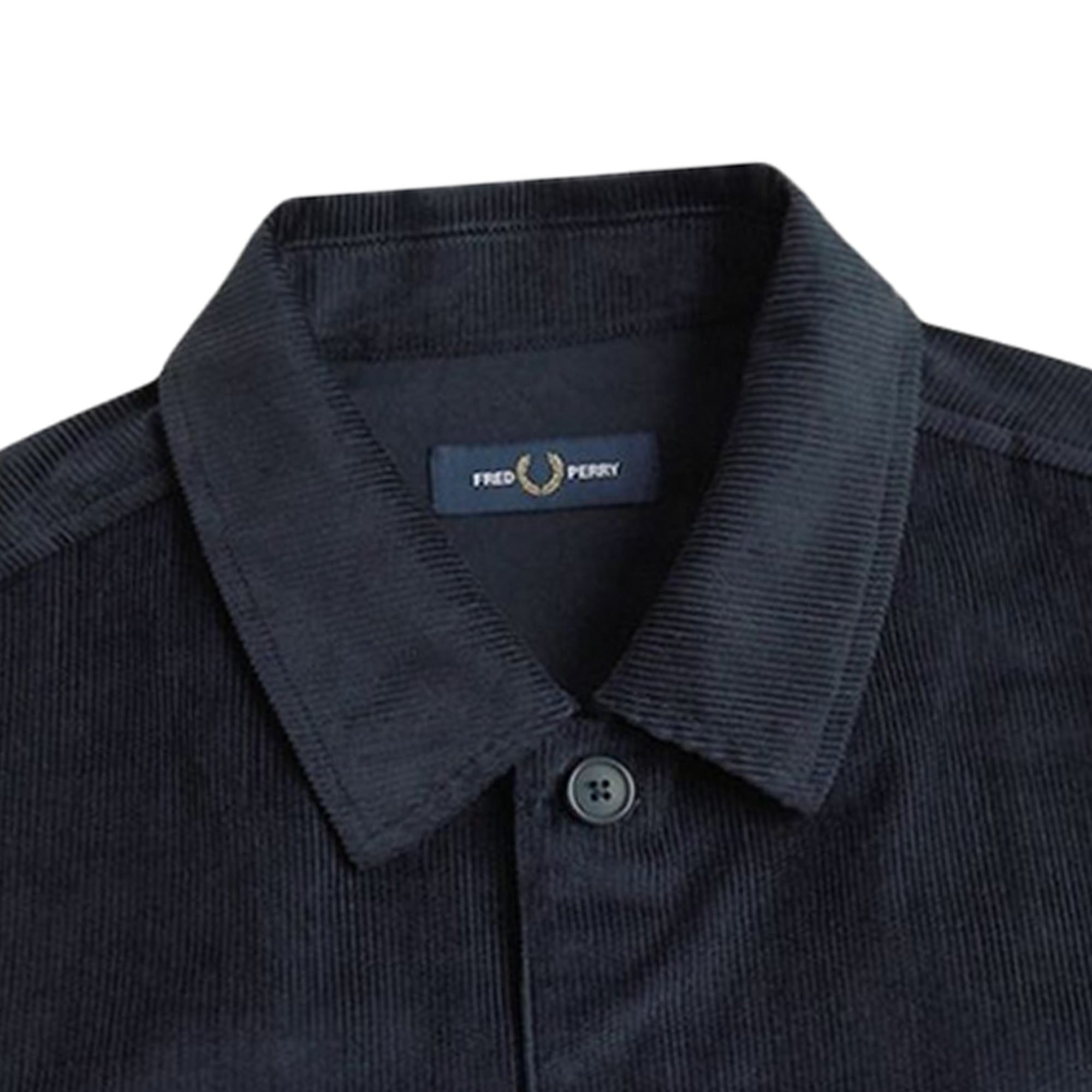 Fred Perry Corduroy Pocket Detail Overshirt - Navy