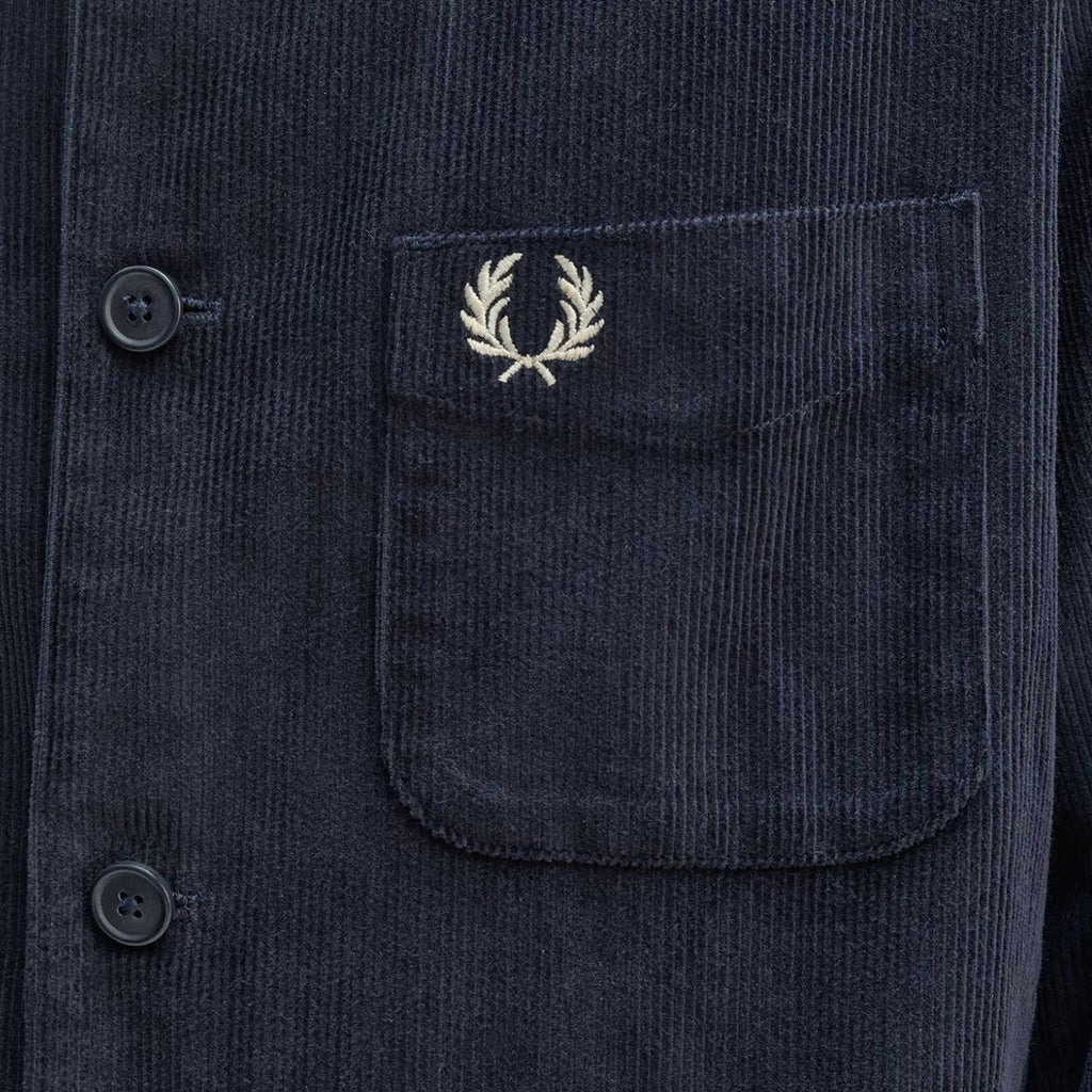 Fred Perry Corduroy Pocket Detail Overshirt - Navy