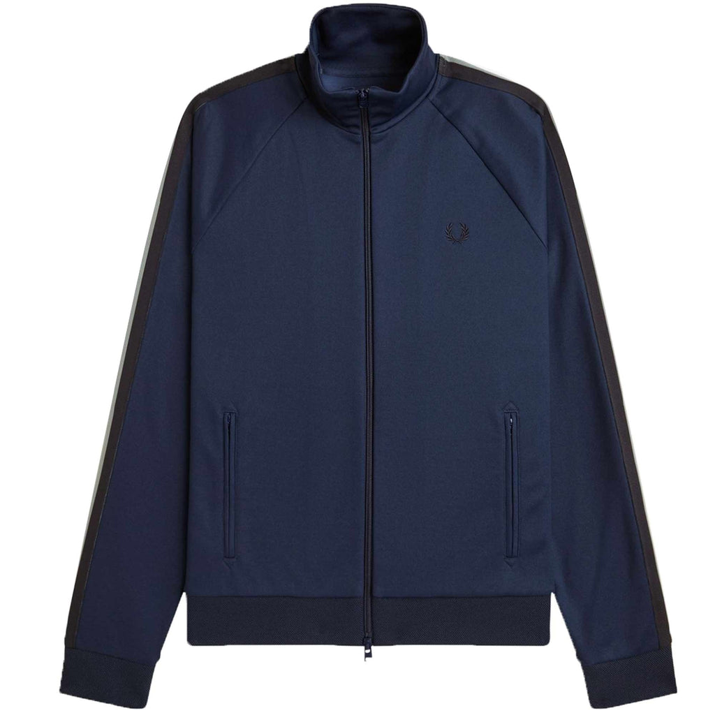 Fred Perry Two Colour Tape Track Jacket - Tennis Blue