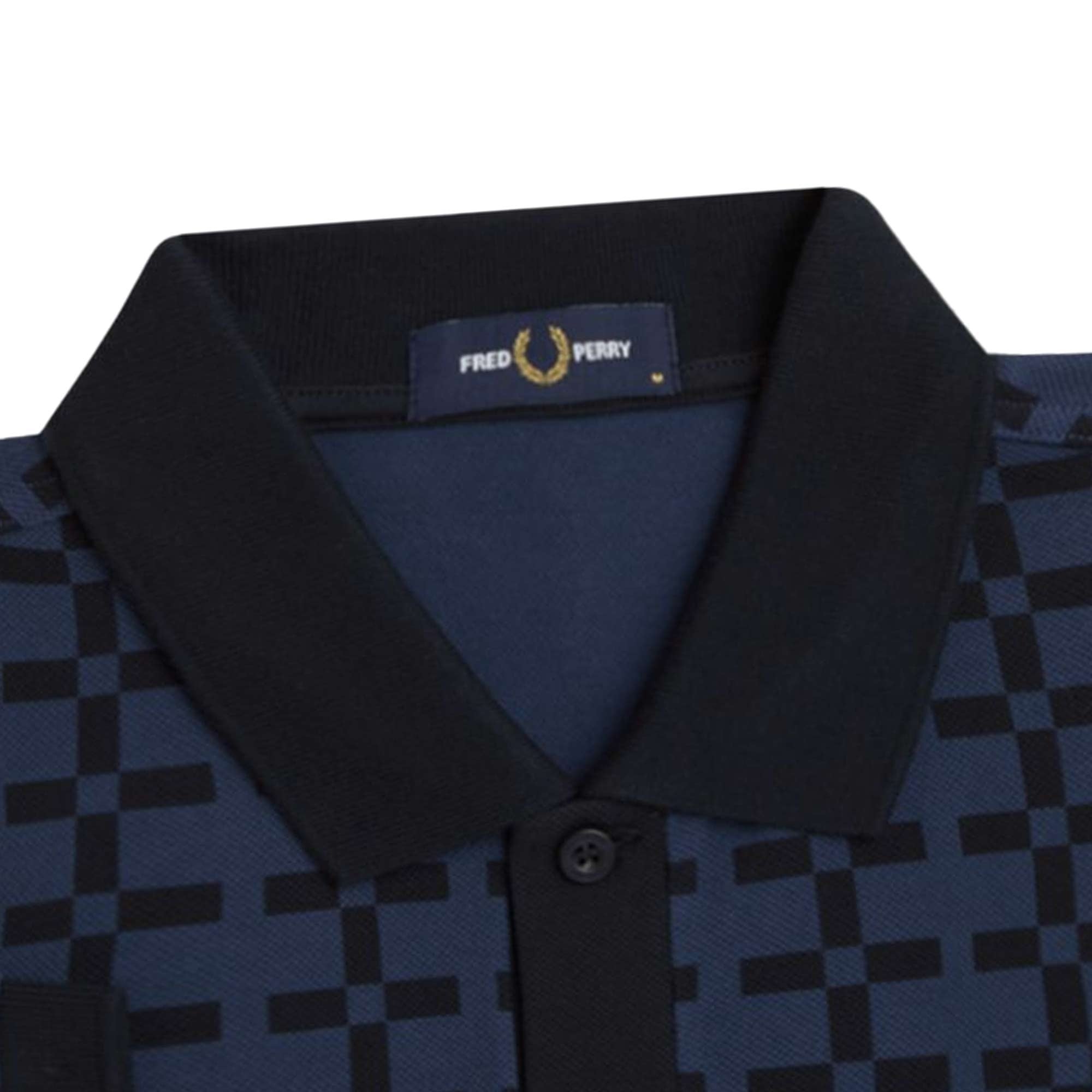 Fred Perry Jacquard Print Polo Shirt - Tennis Blue