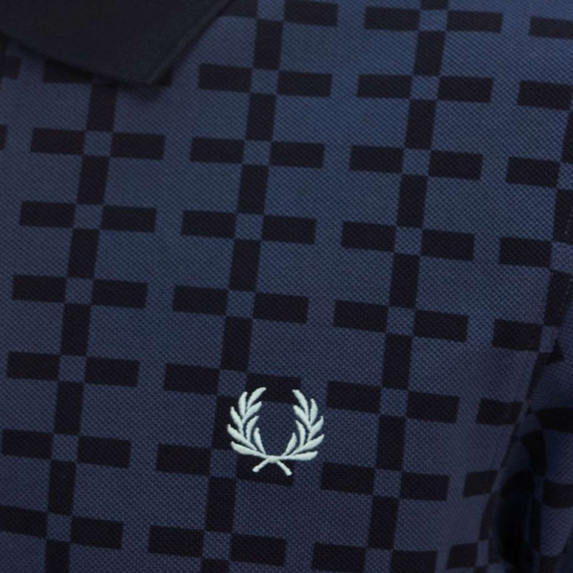 Fred Perry Jacquard Print Polo Shirt - Tennis Blue