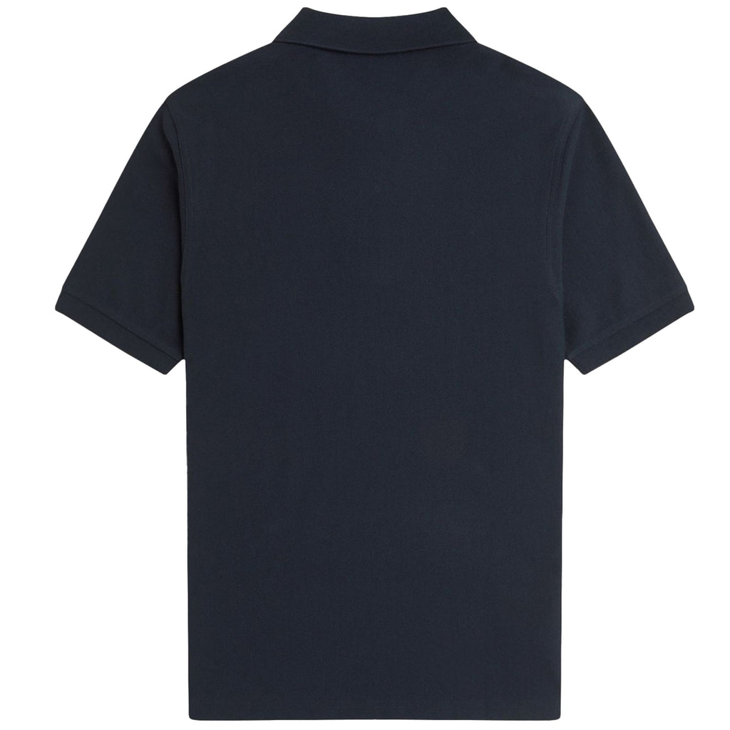 Fred Perry Pinstripe Zip Neck Polo Shirt - Navy