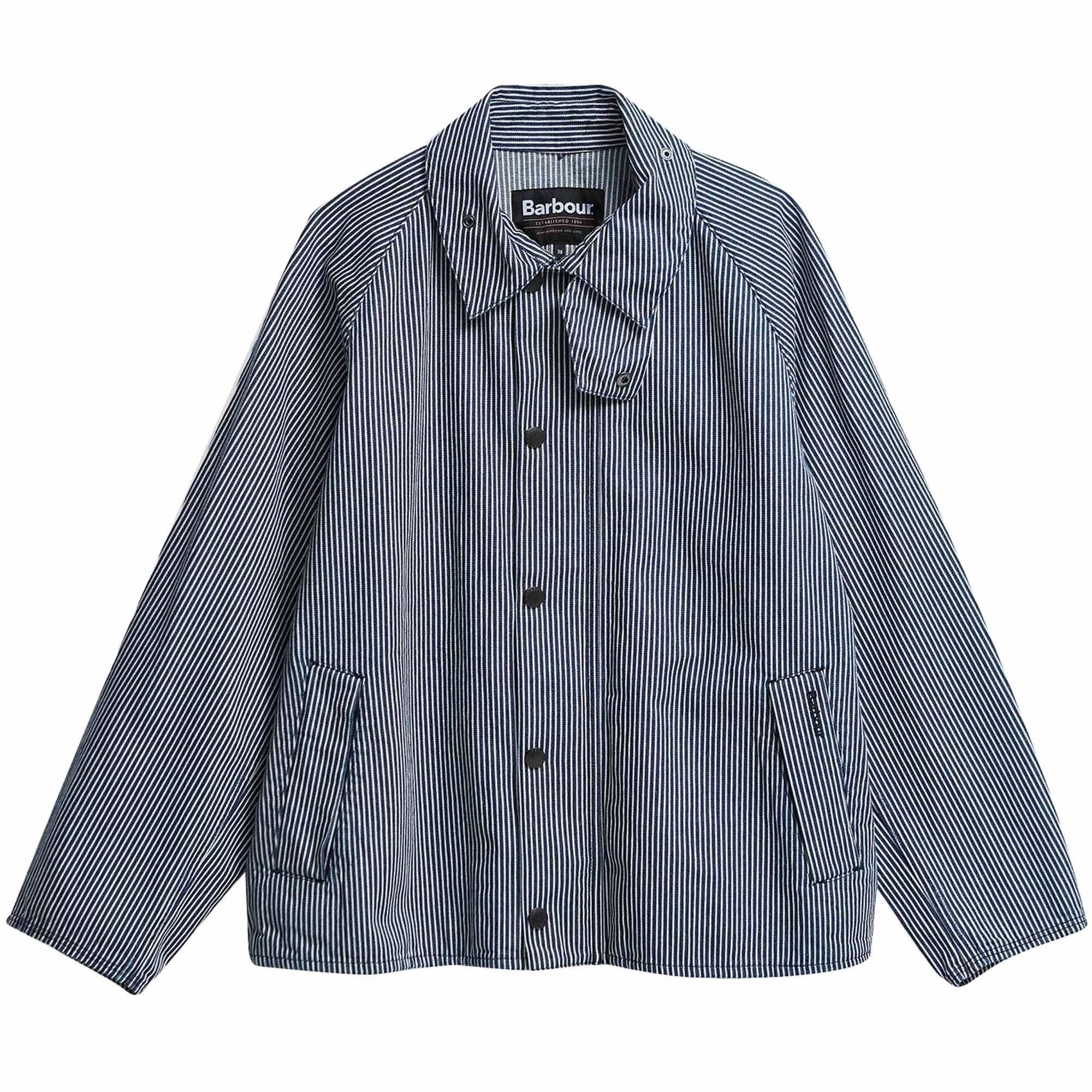 Barbour Transport Striped Casual Jacket - Indigo – Stuarts London