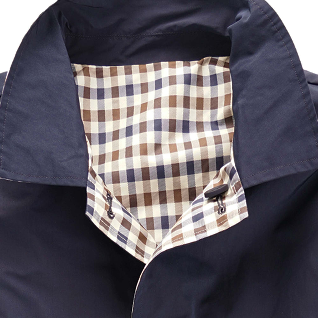 Iconic Reversible Check Trench - Navy