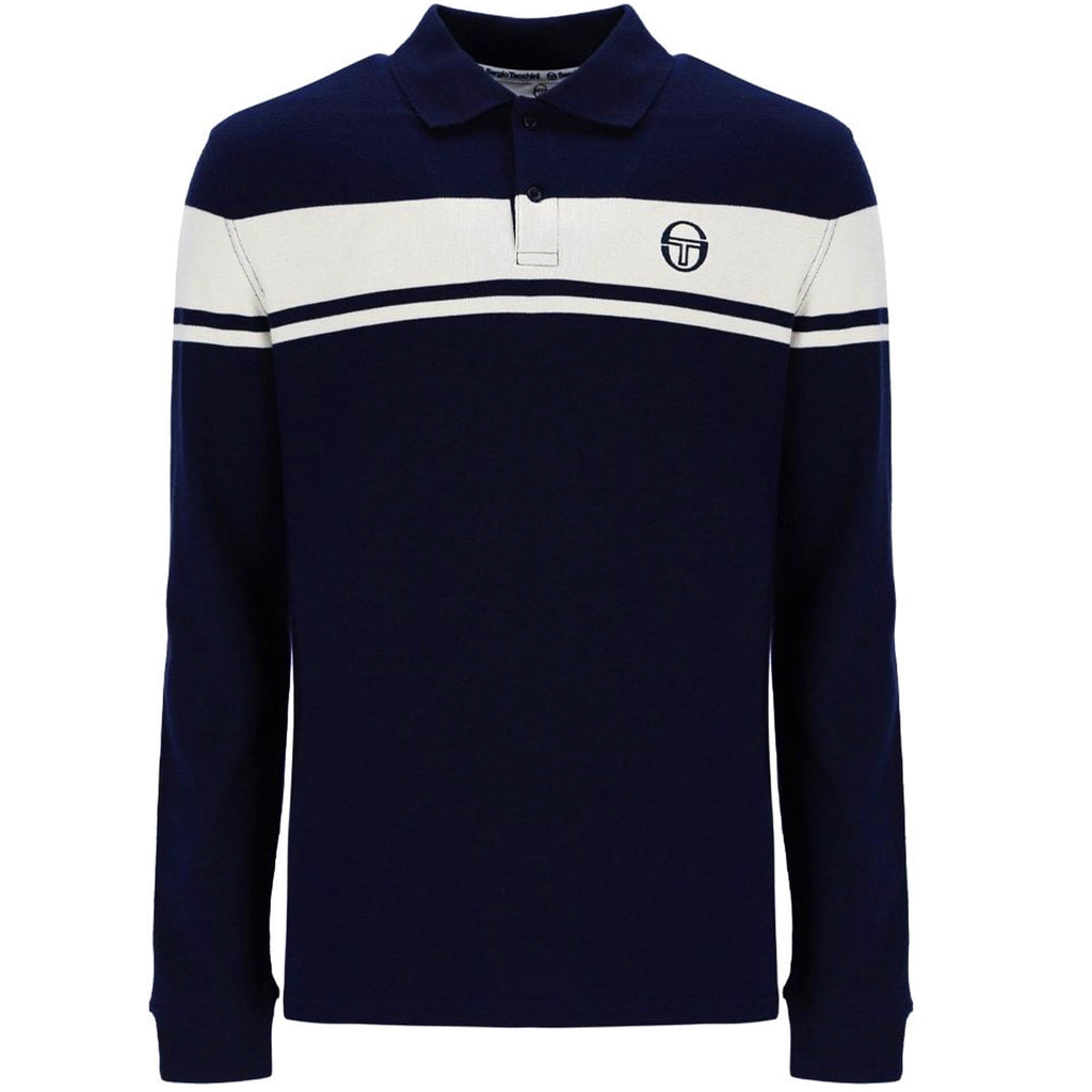 Sergio Tacchini Young Line Long Sleeve Polo Shirt - Maritime Blue