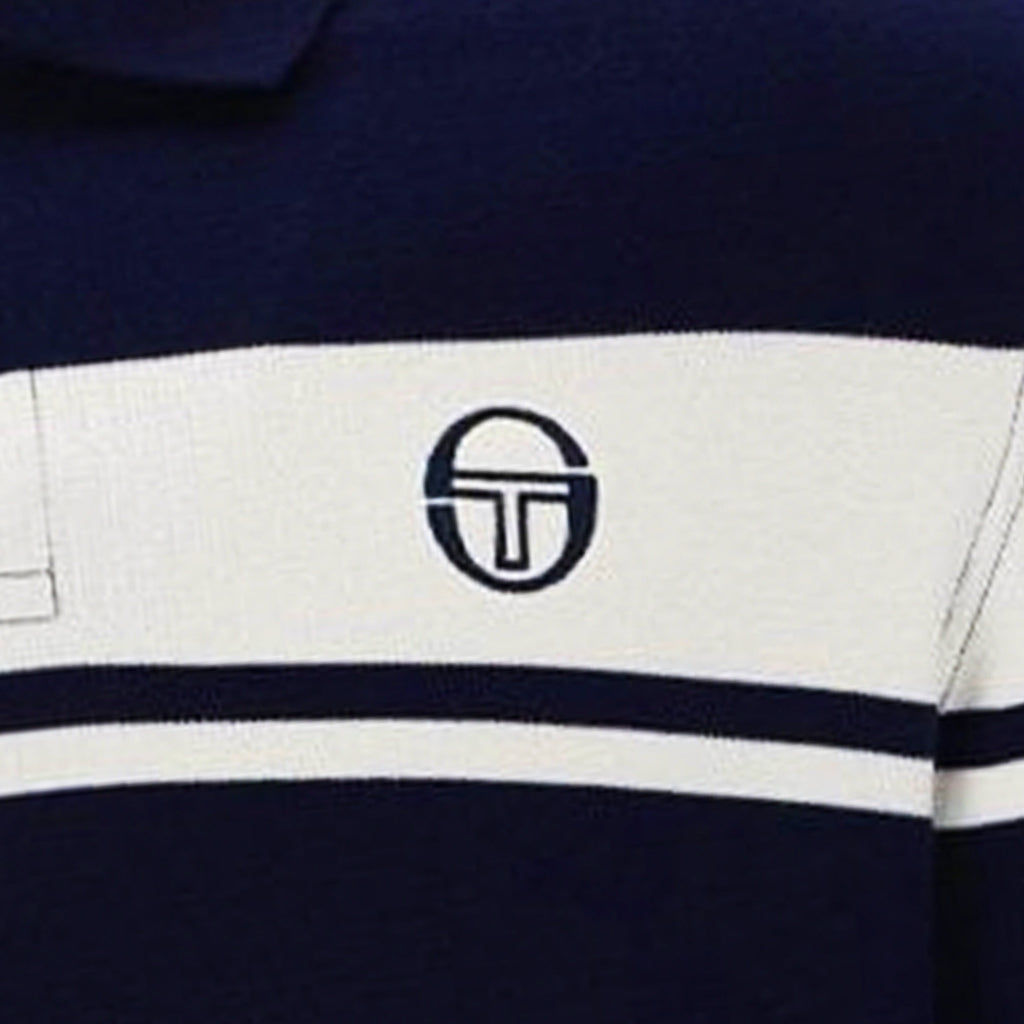 Sergio Tacchini Young Line Long Sleeve Polo Shirt - Maritime Blue