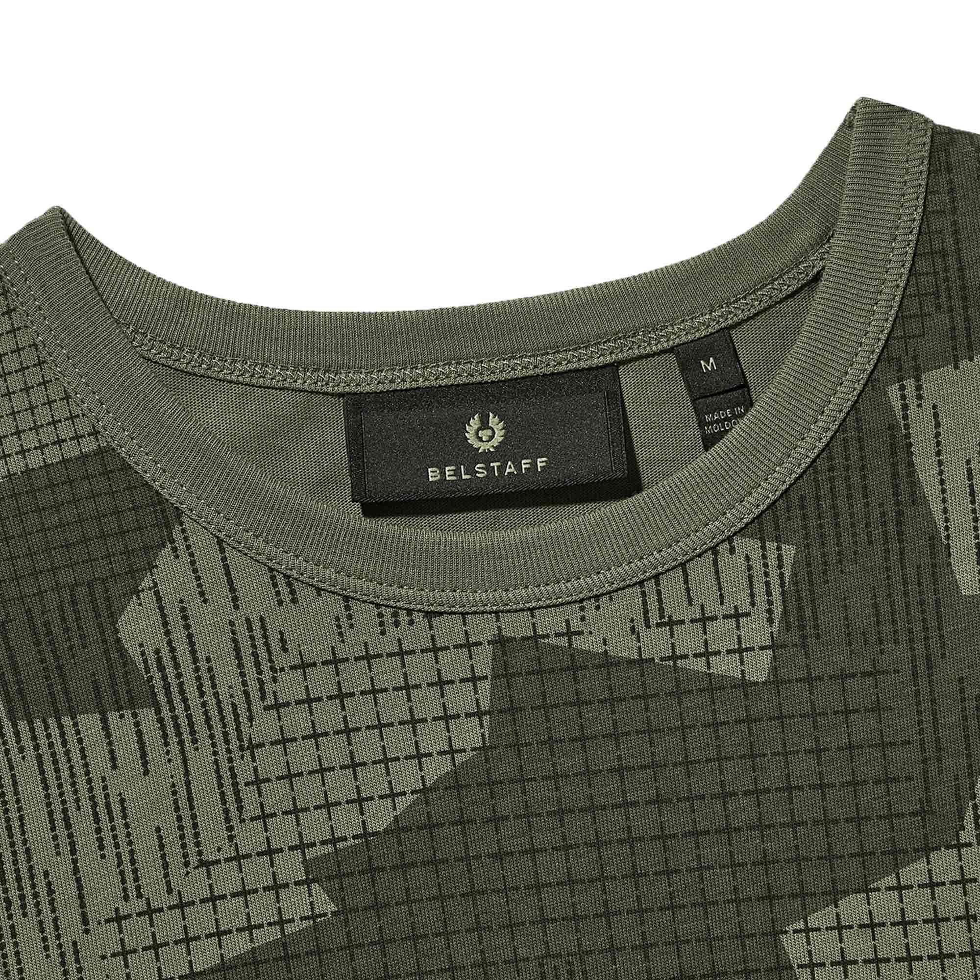 Belstaff Terrain Camo Print Jersey T-Shirt - Surplus Green