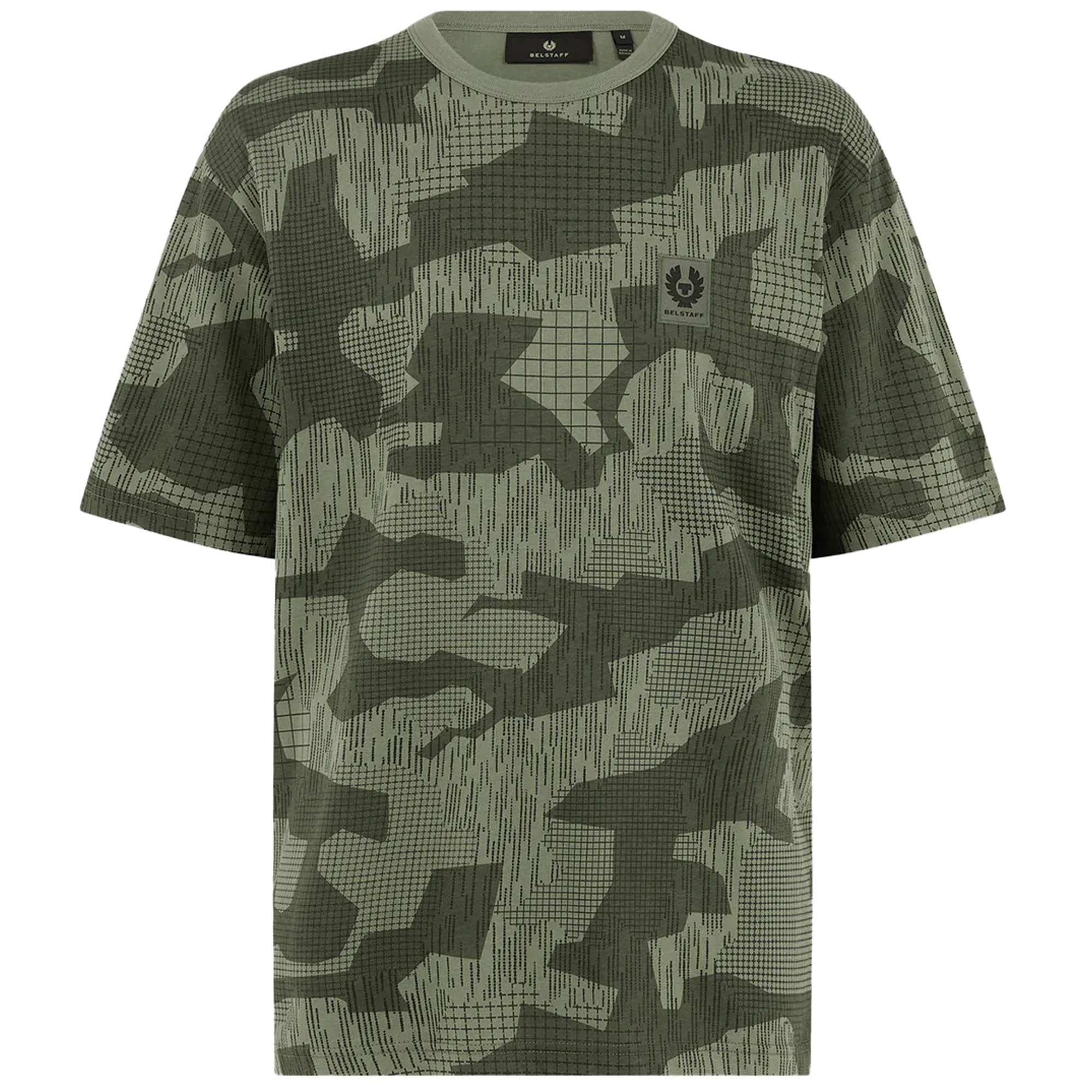 Belstaff Terrain Camo Print Jersey T-Shirt - Surplus Green