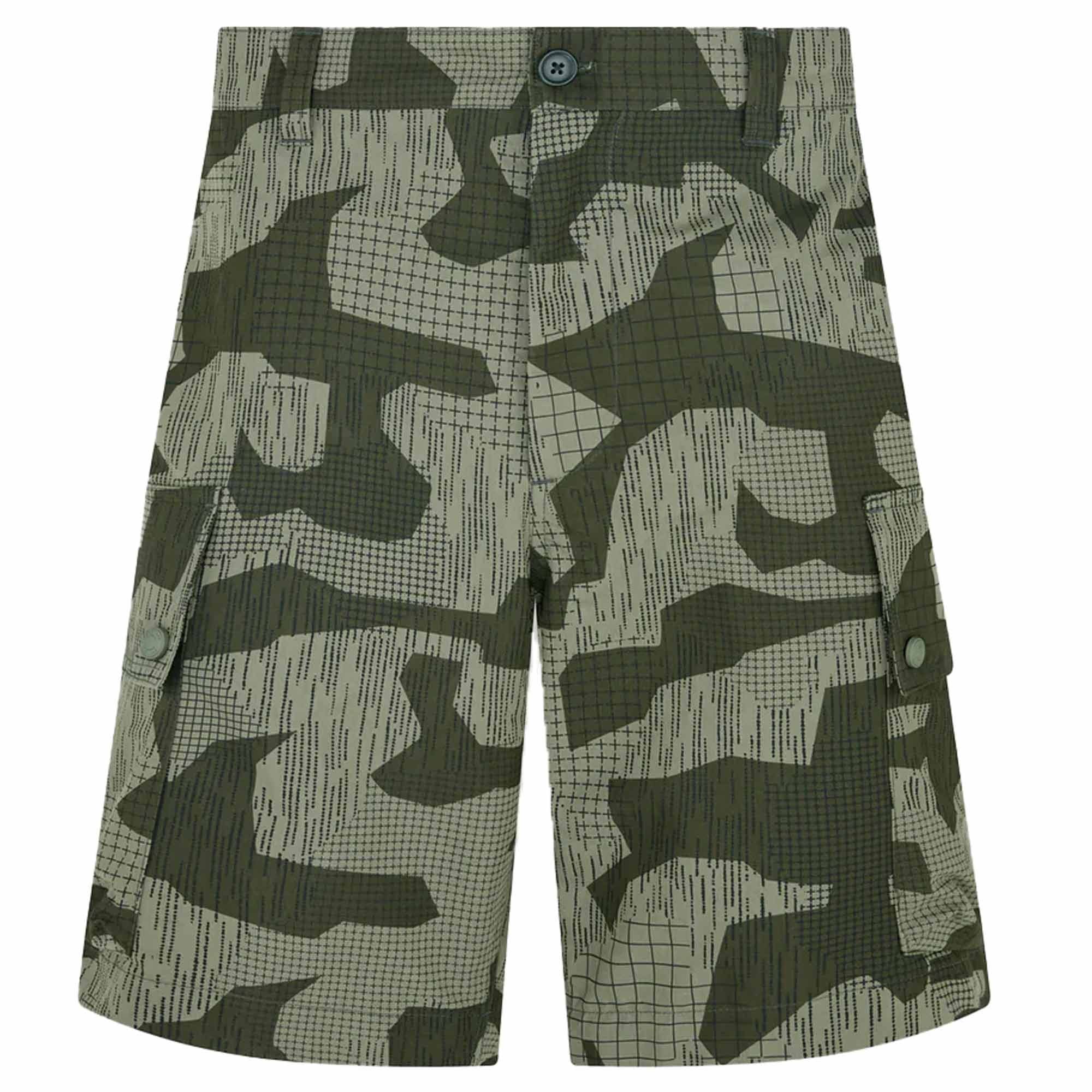 Terrain Camo Print Drome Shorts - Surplus Green