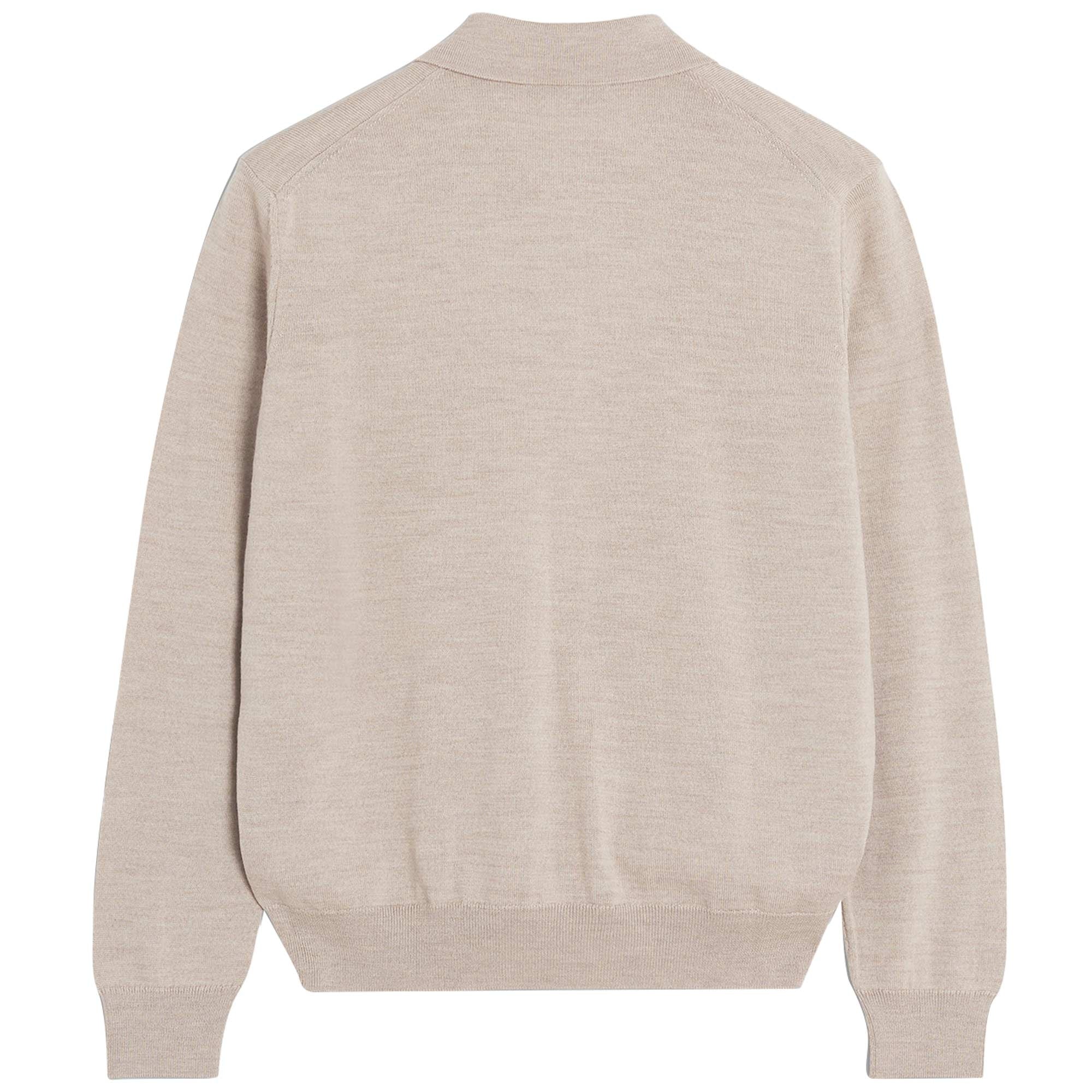 Maison Kitsune Bold Fox Head Knitted Polo Jumper - Marble
