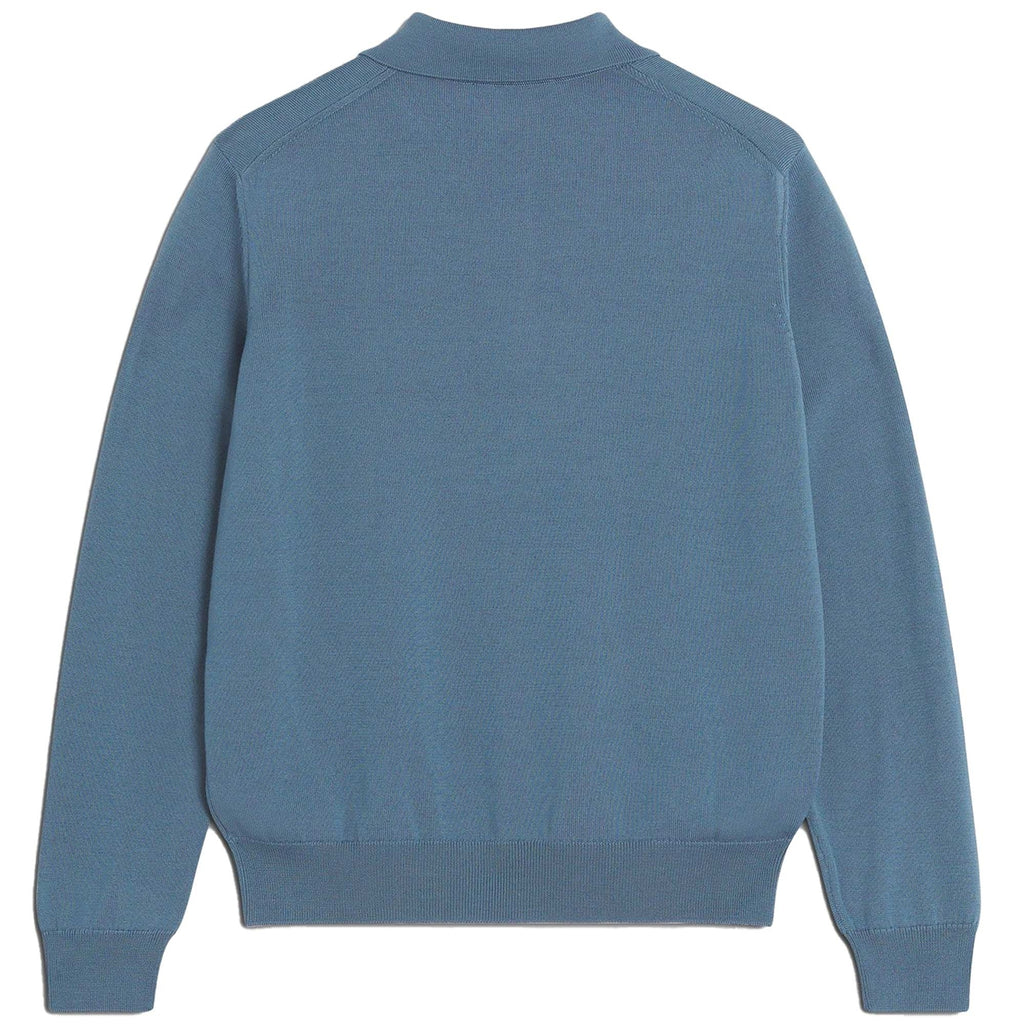 Bold Fox Head Knitted Polo Jumper - Breton Blue