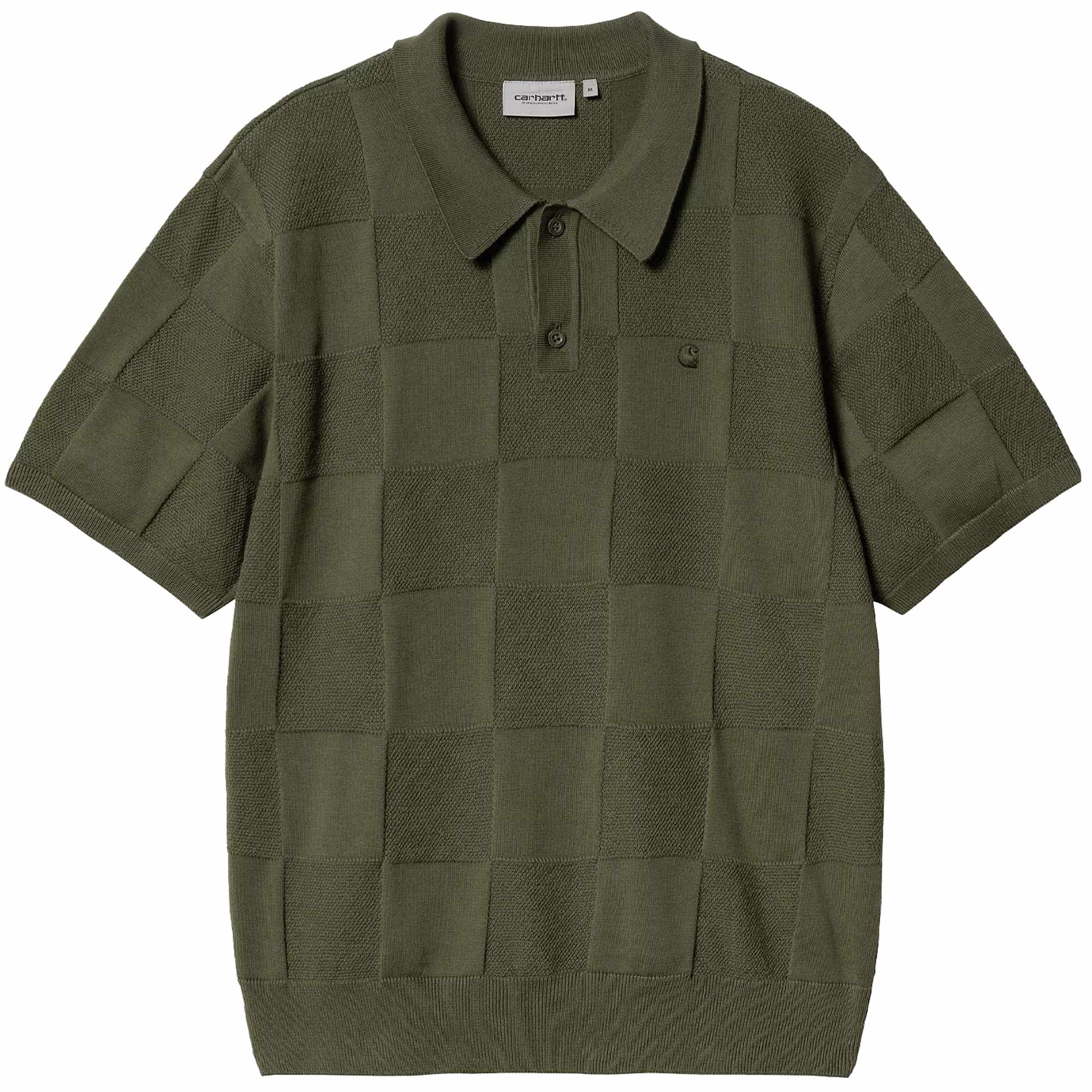 Carhartt WIP Knitted Checker Polo - Dollar Green