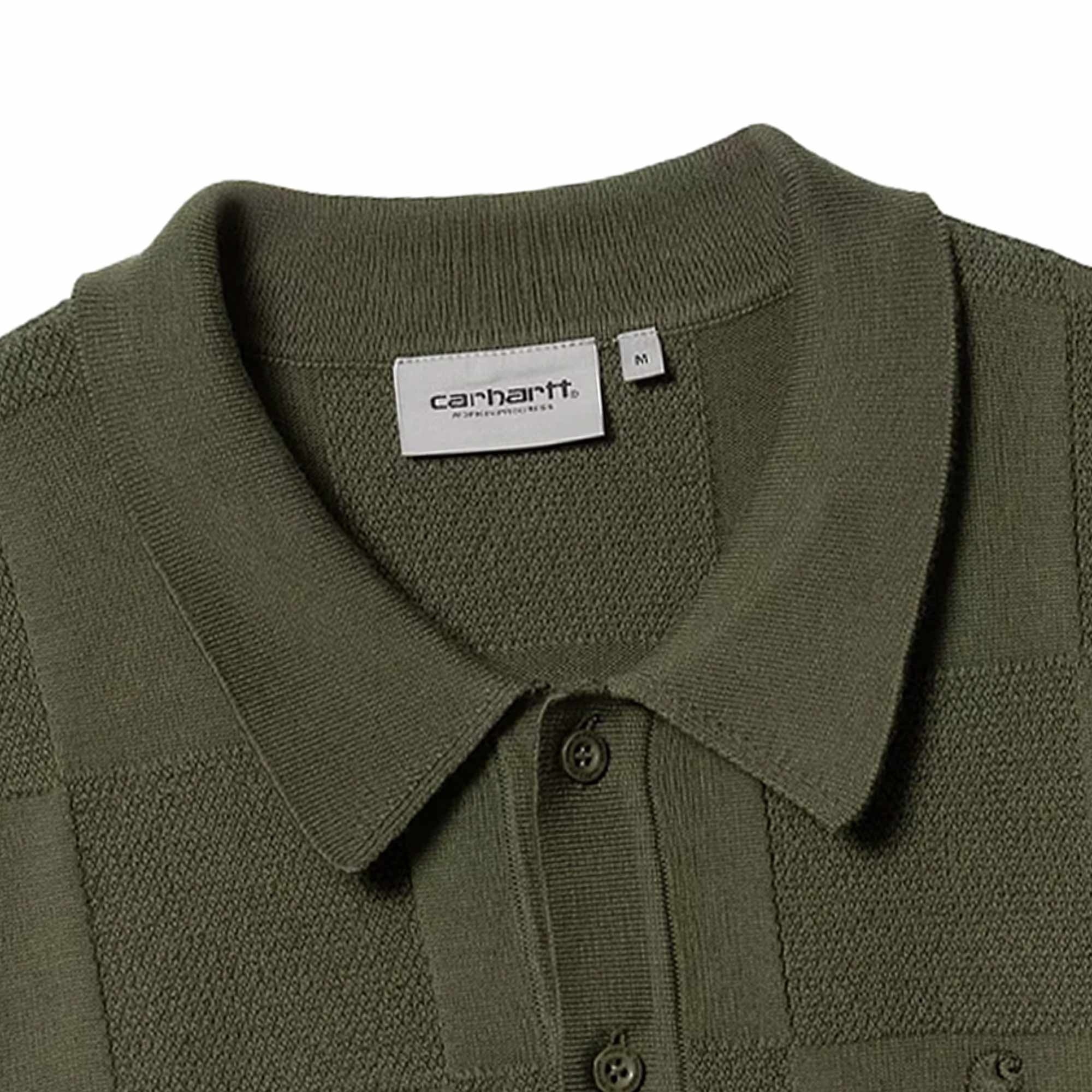 Carhartt WIP Knitted Checker Polo - Dollar Green
