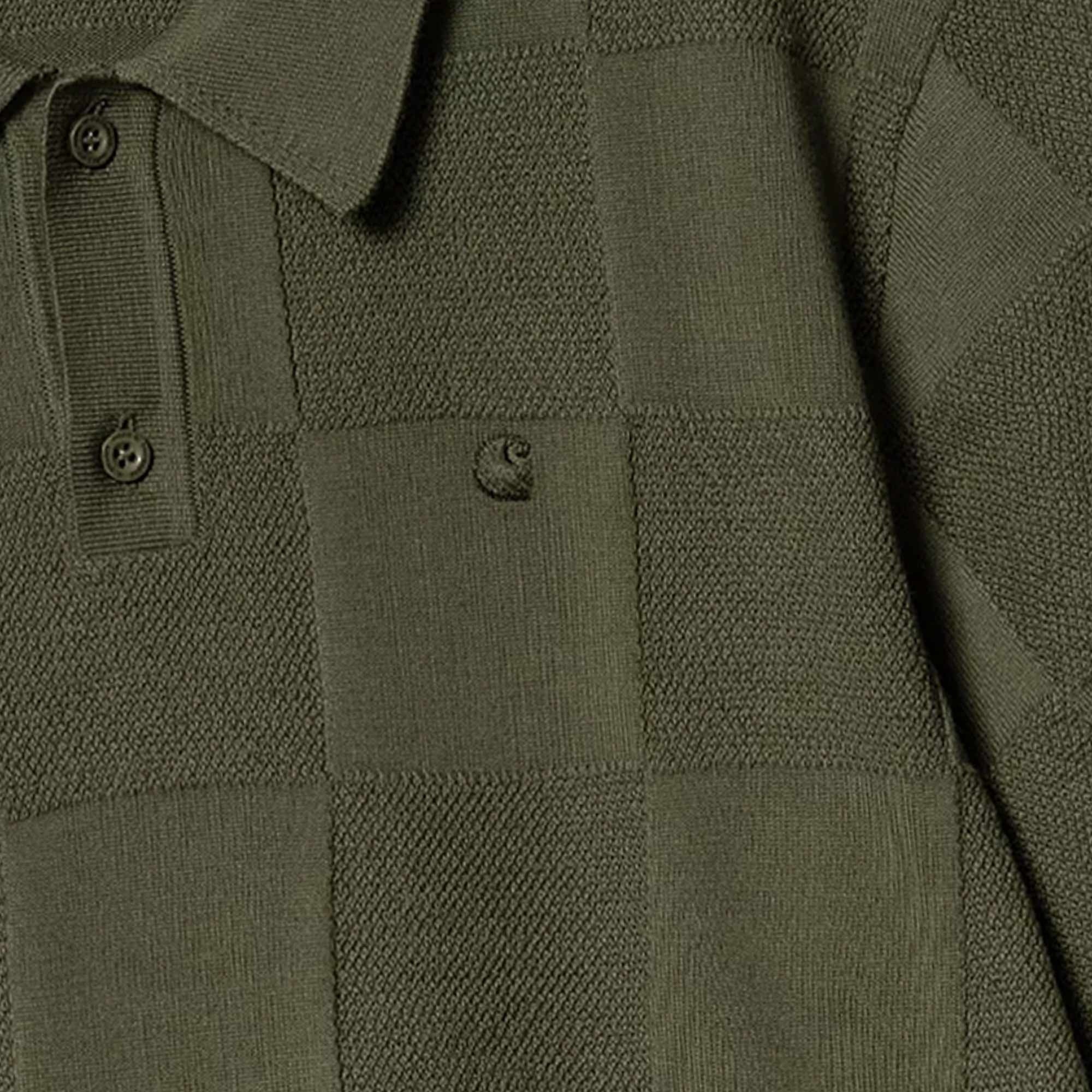 Carhartt WIP Knitted Checker Polo - Dollar Green