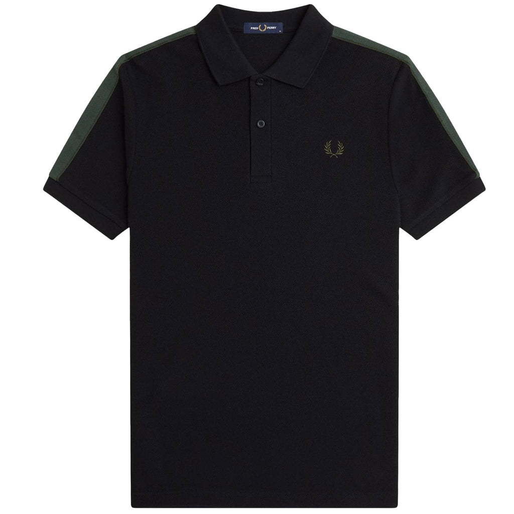 Towelling Tape Polo Shirt - Black
